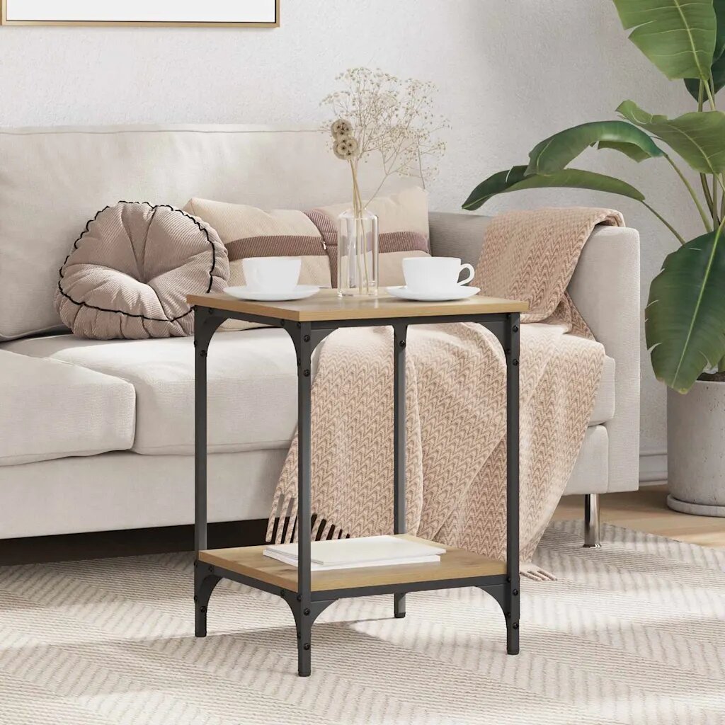 vidaXL Масичка за кафе Дъб 40 x 40 x 55 см Инженерна дървесина