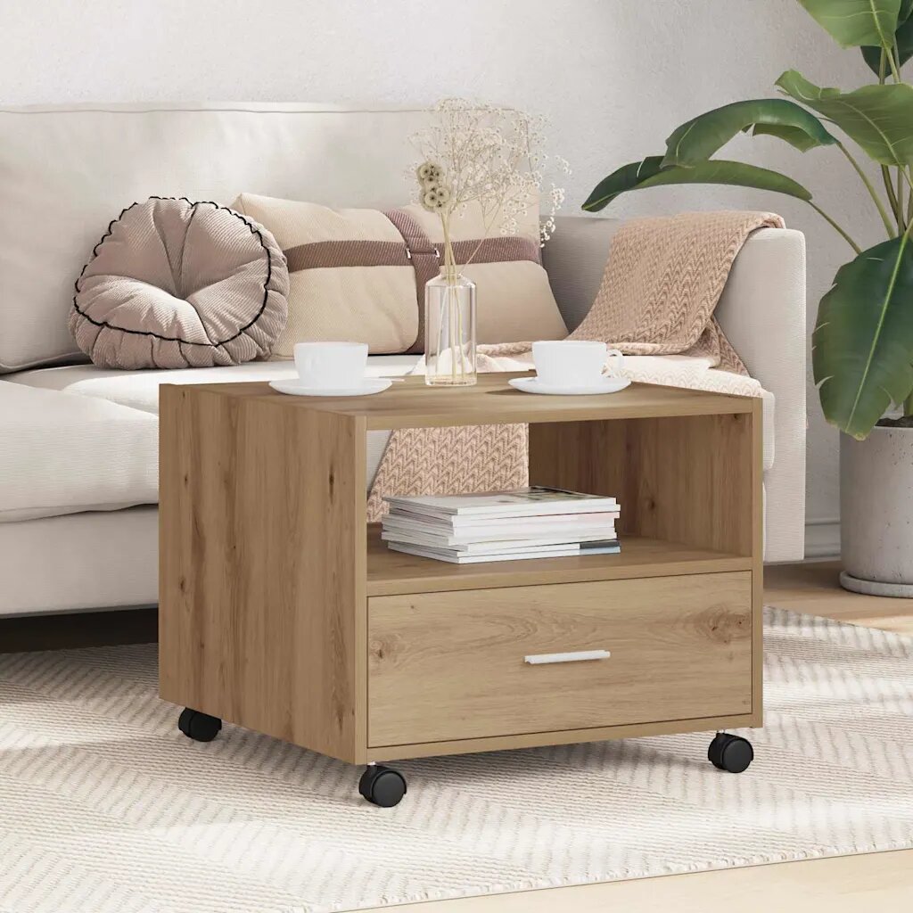 vidaXL Масичка за кафе Дъб 55 x 55 x 45см Инженерна дървесина