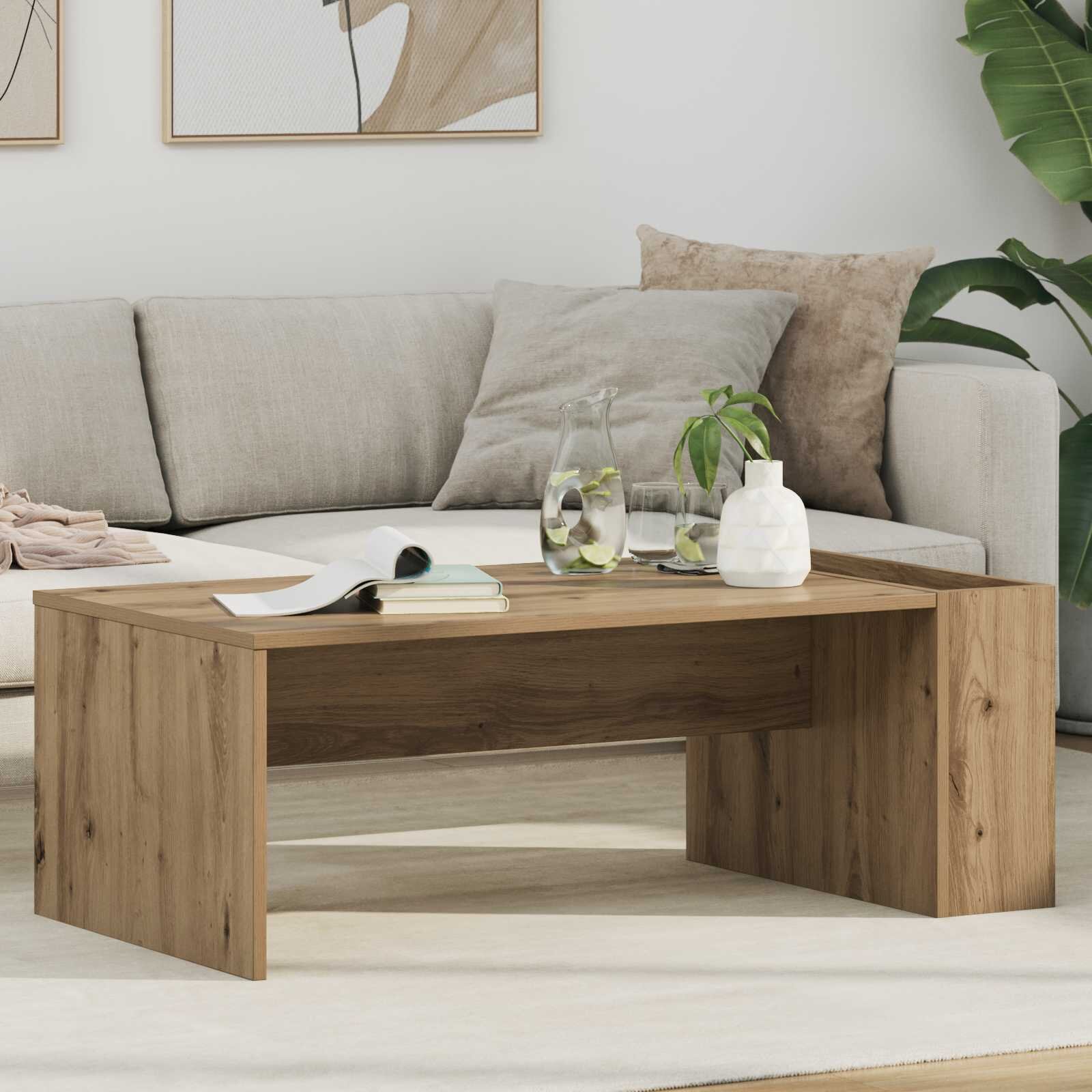 vidaXL Масичка за кафе Дъб 95 x 50 x 34 см Инженерна дървесина
