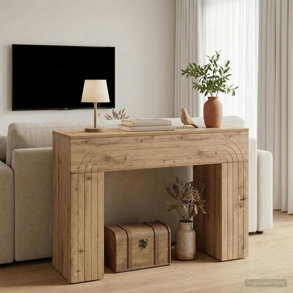 vidaXL Масичка за кафе Дъб артизан 102 x 35 x 75 см