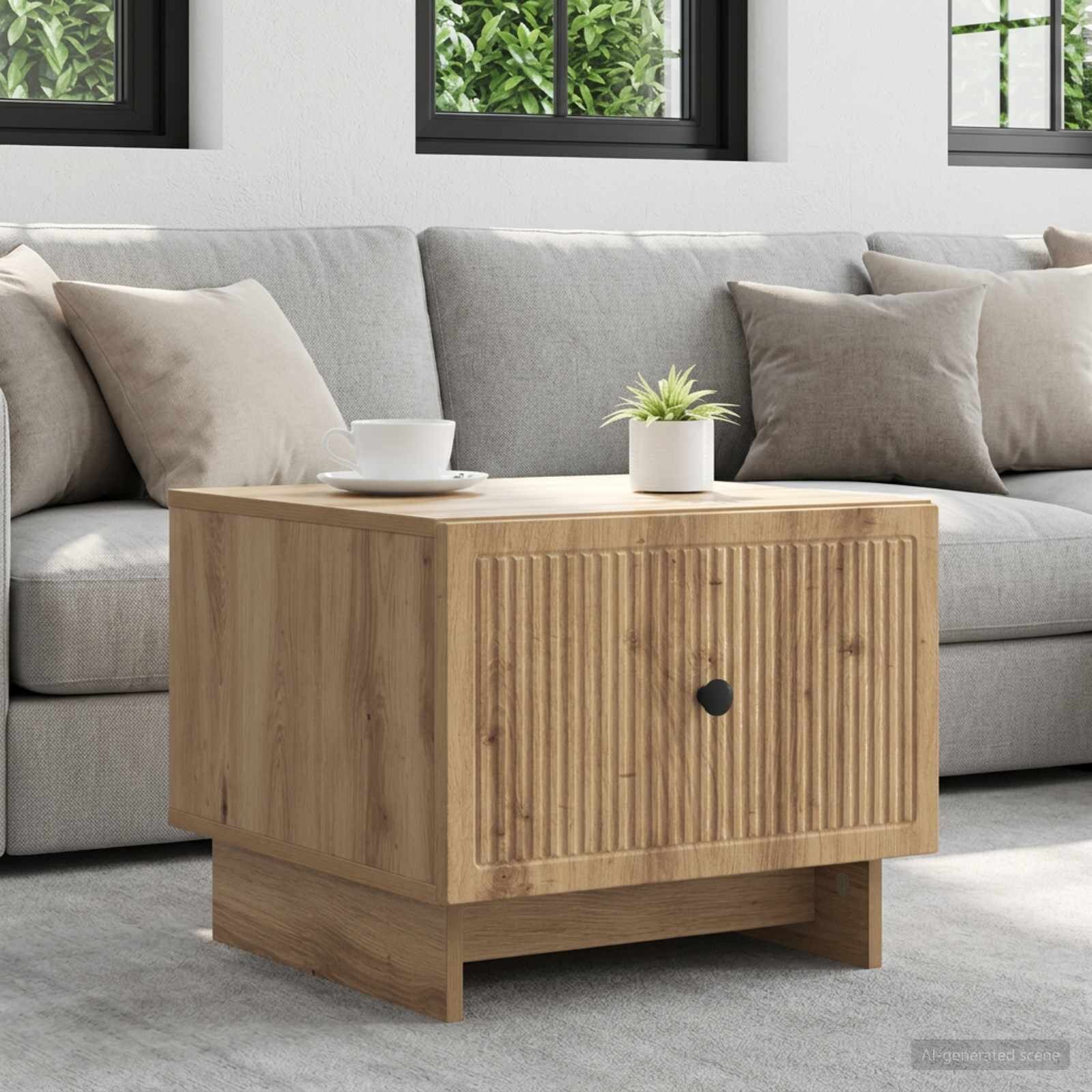 vidaXL Масичка за кафе Дъб артизан 49 x 50 x 40 см Инженерна дървесина
