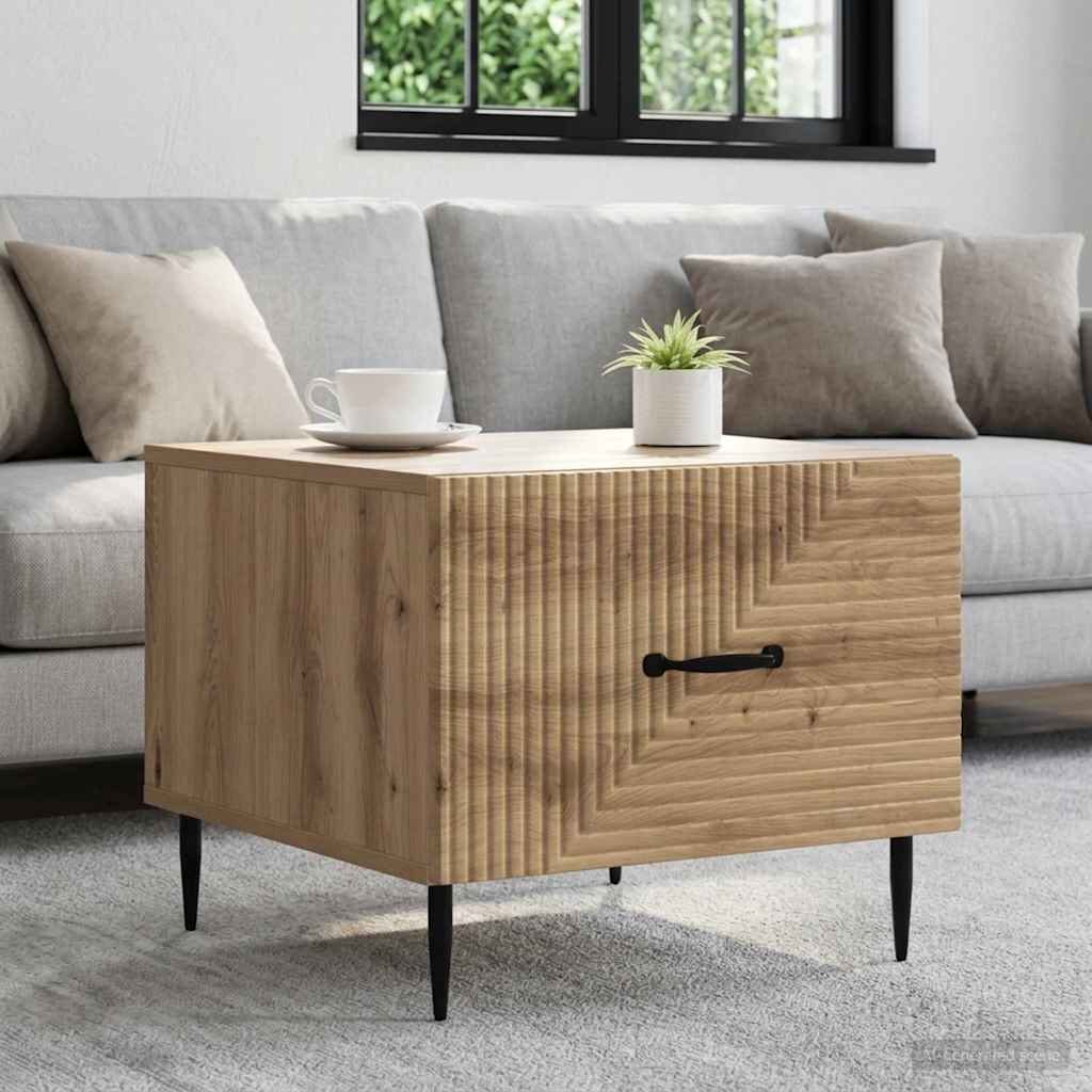 vidaXL Масичка за кафе Дъб артизан 49 x 50 x 40 см Инженерна дървесина