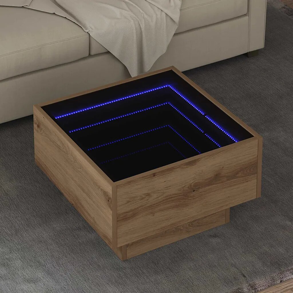 vidaXL Масичка за кафе дъб артизан 50 x 50 x 30 см