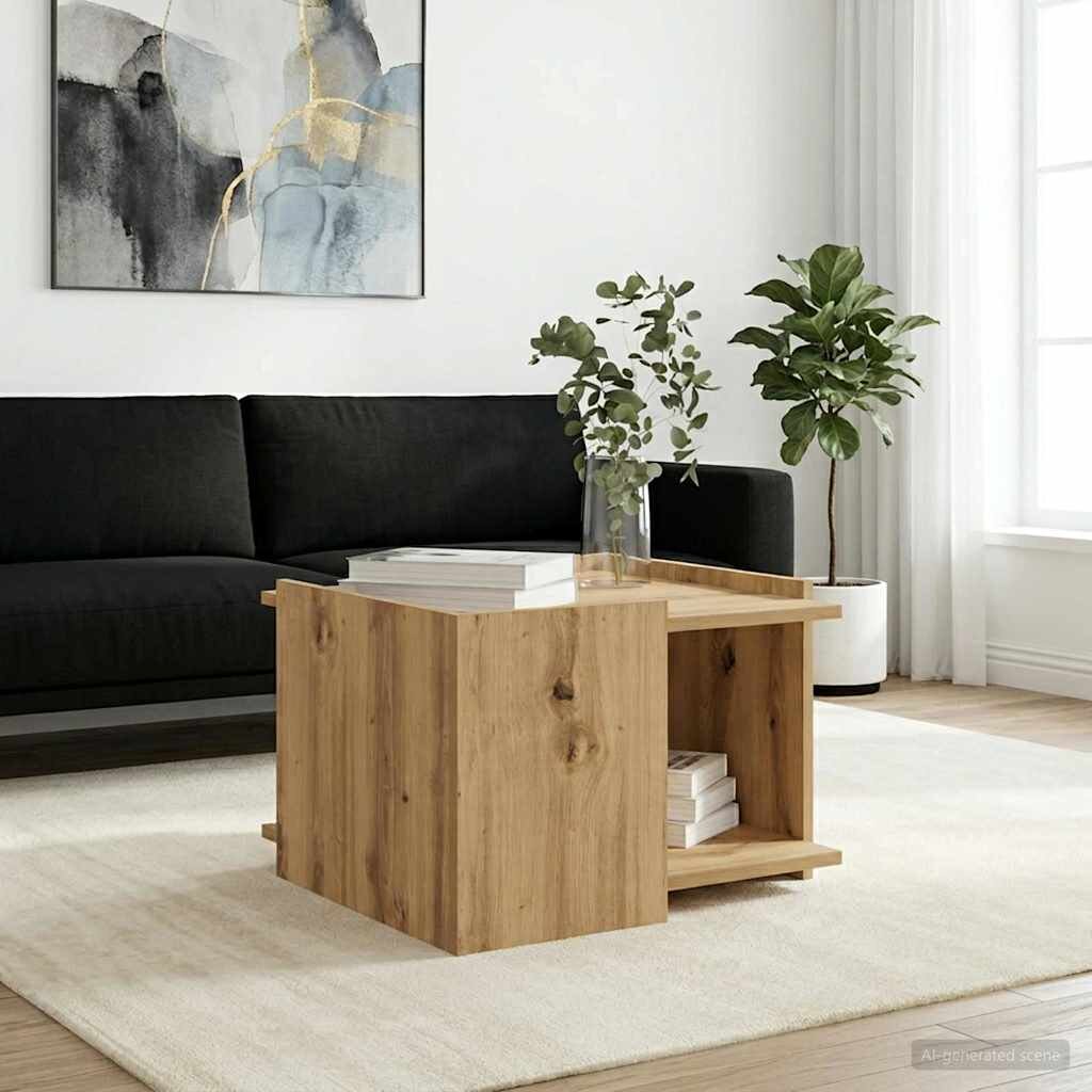 vidaXL Масичка за кафе Дъб артизан 505 x 50 x 33 см