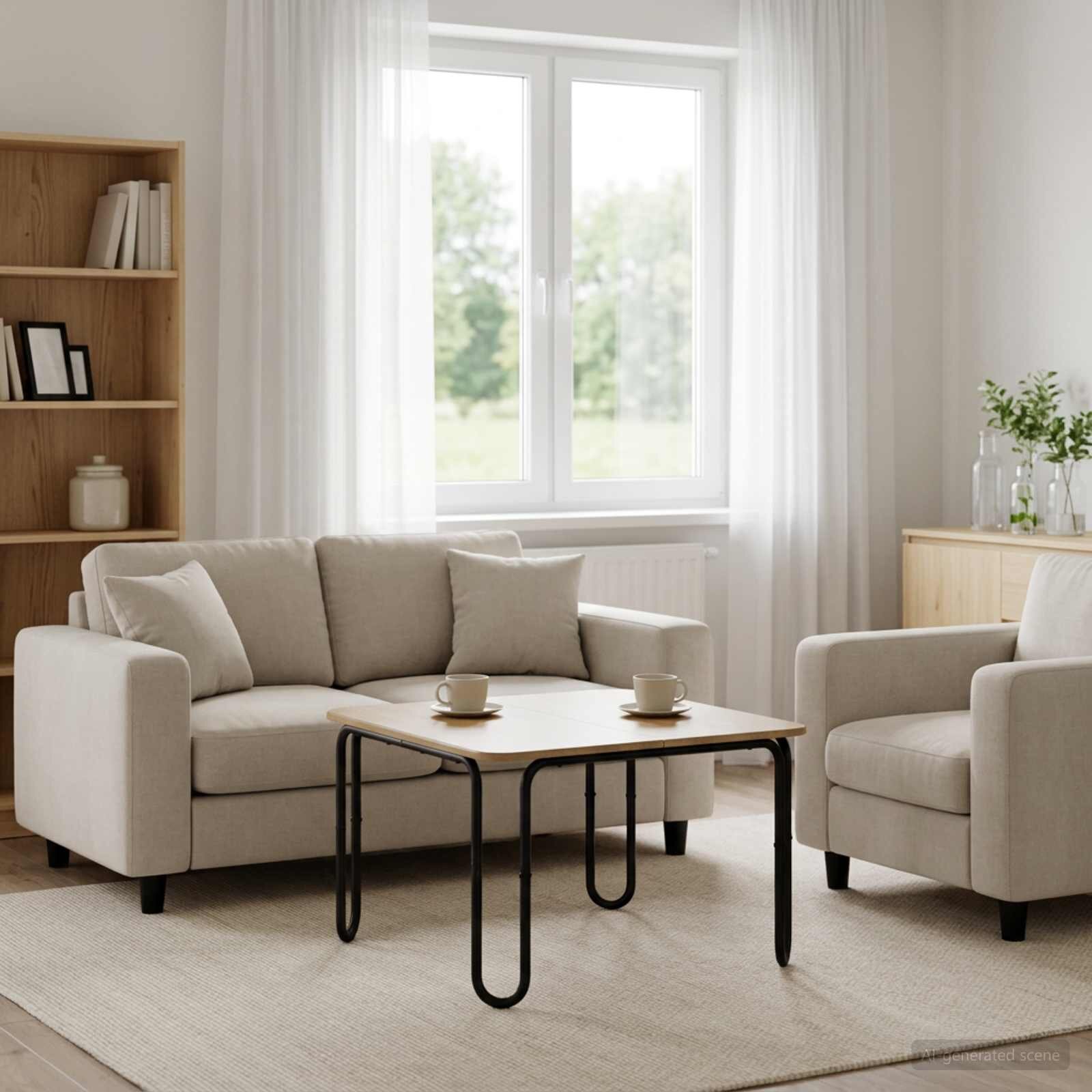 vidaXL Масичка за кафе Дъб артизан 795 x 795 x 45 см