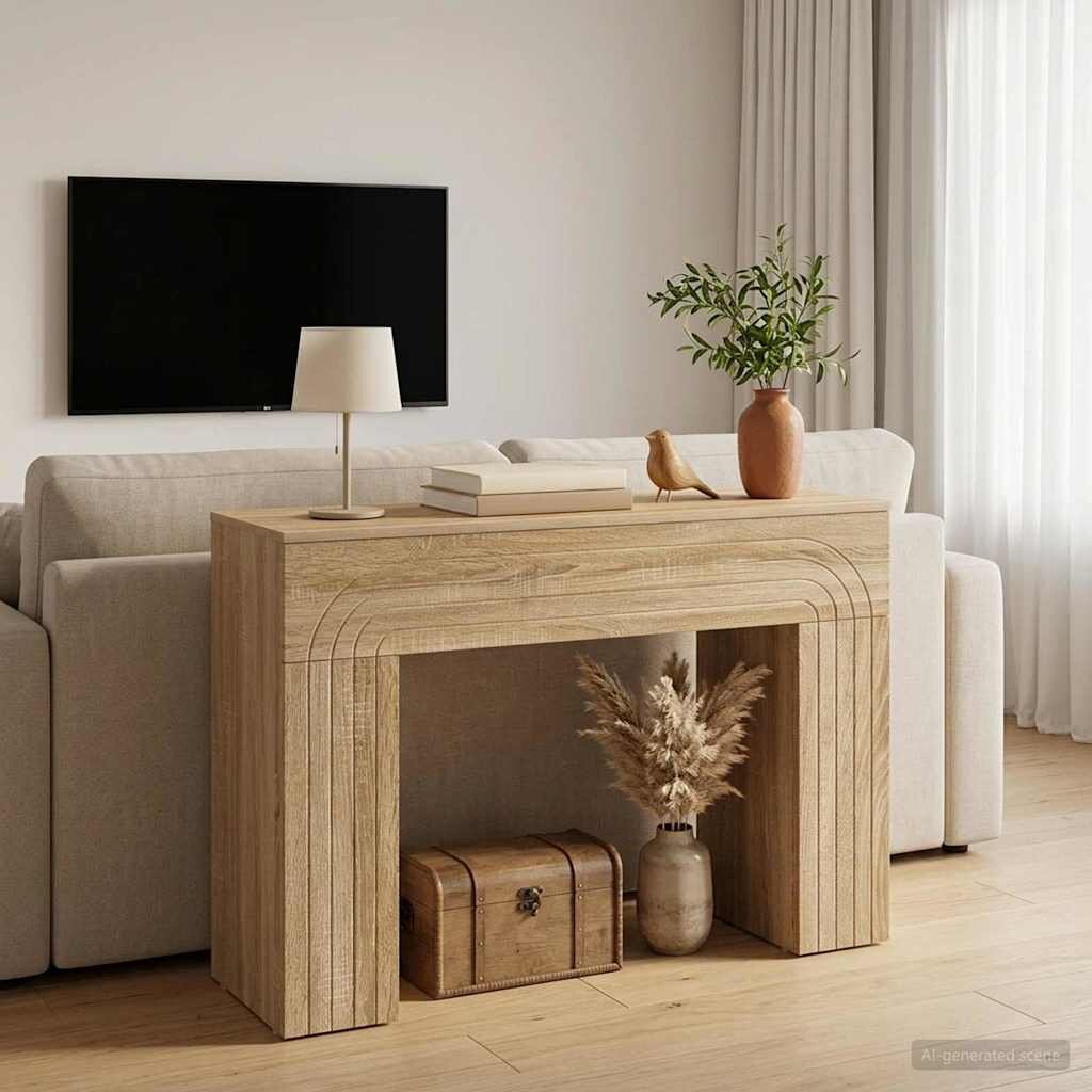 vidaXL Масичка за кафе Дъб сонома 102 x 35 x 75 см Инженерна дървесина