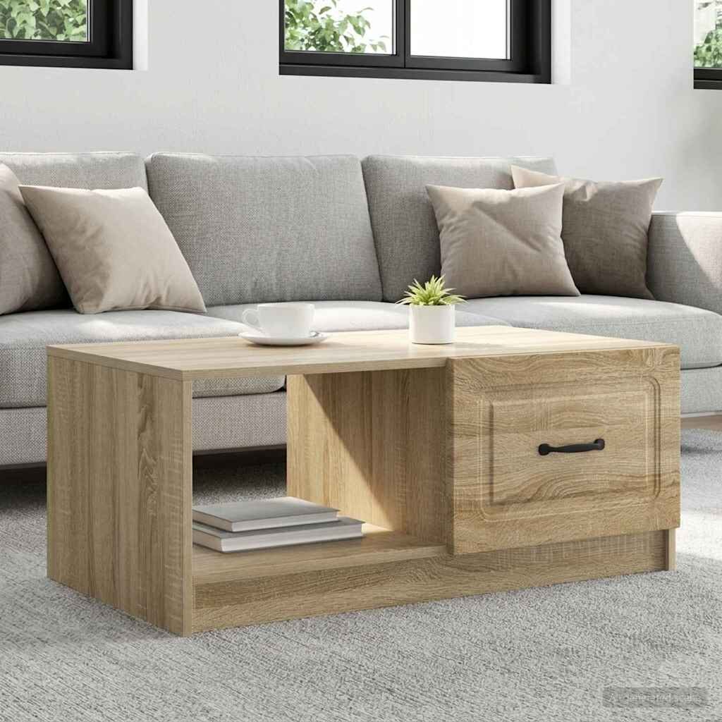 vidaXL Масичка за кафе Дъб сонома 90 x 50 x 37 см Инженерна дървесина