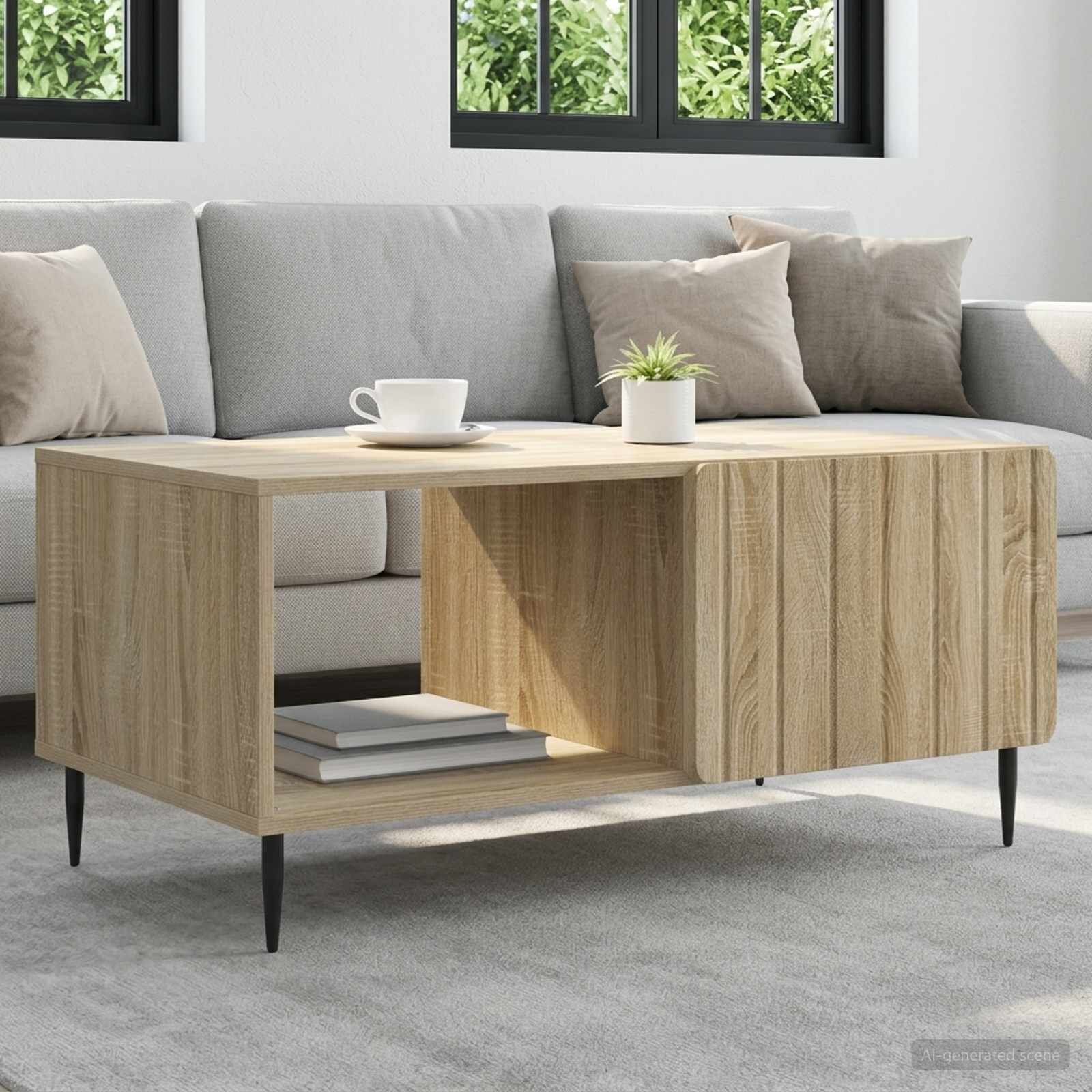 vidaXL Масичка за кафе Дъб сонома 90 x 50 x 40 cm Инженерна дървесина