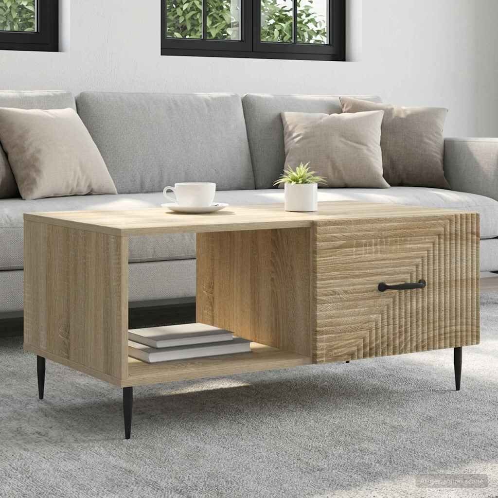 vidaXL Масичка за кафе Дъб сонома 90 x 50 x 40 cm Инженерна дървесина
