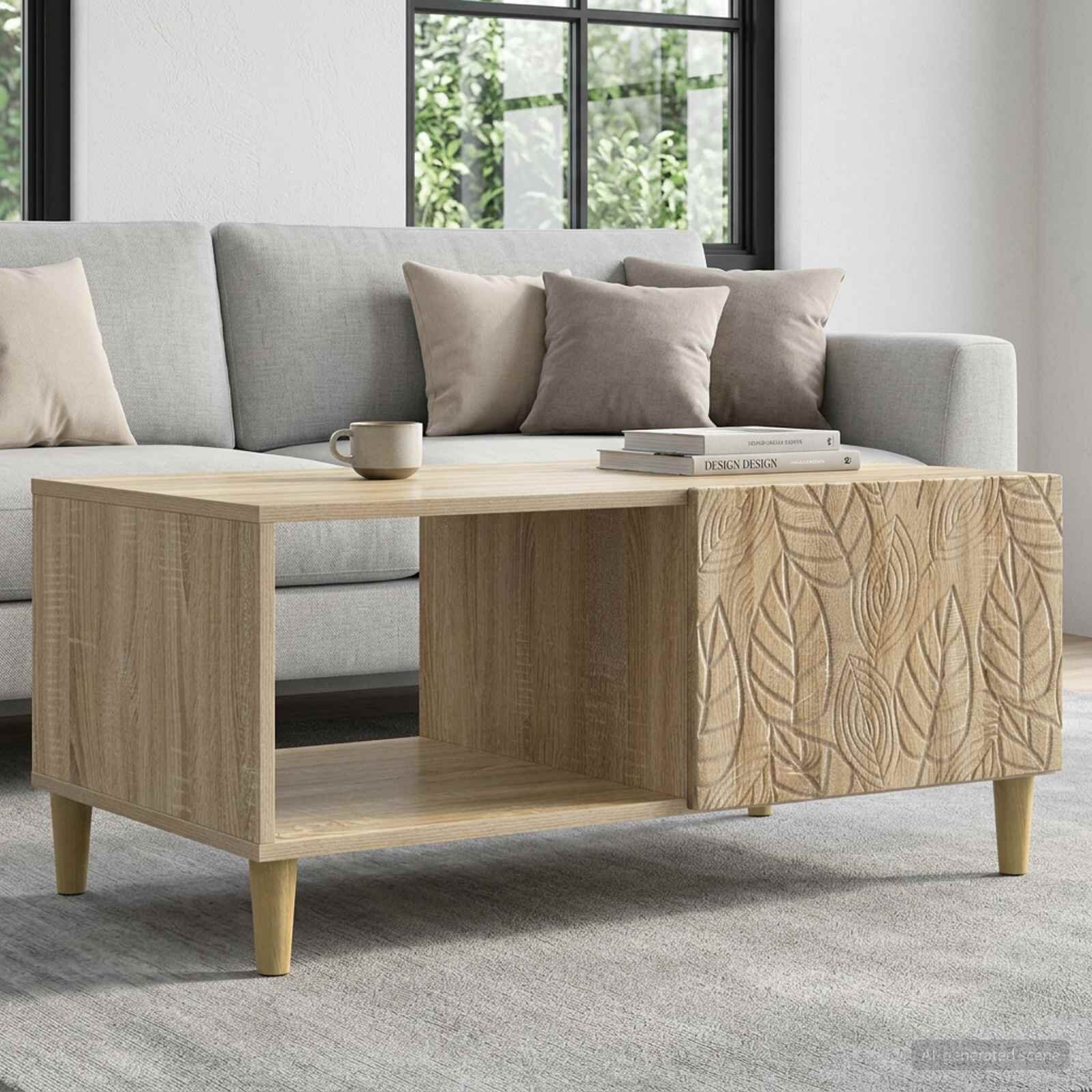 vidaXL Масичка за кафе Дъб сонома 90 x 50 x 40 cm Инженерна дървесина