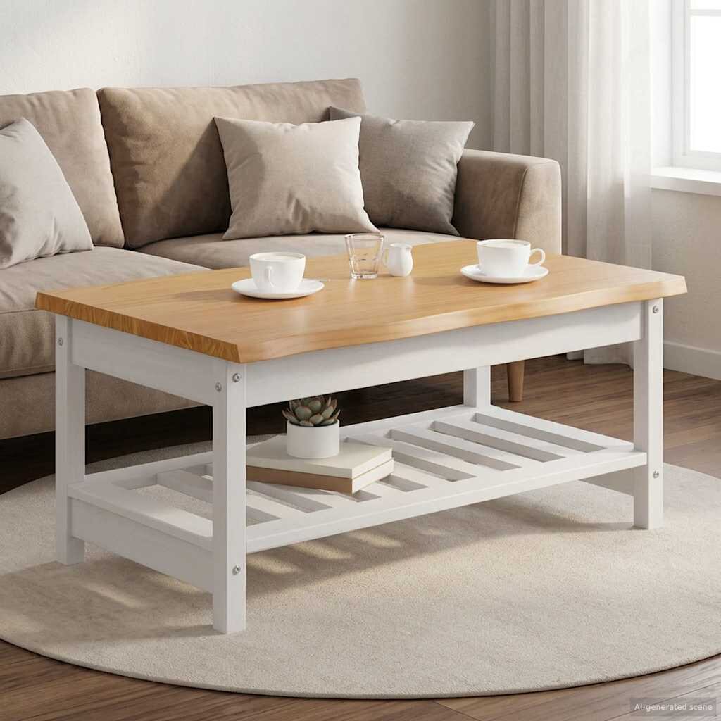 vidaXL Масичка за кафе EKAI Бяло 100 x 60 x 455 см