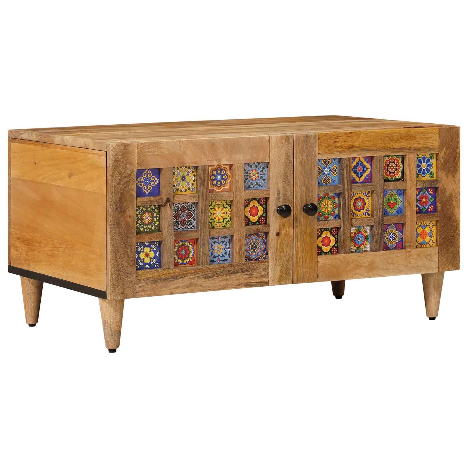 vidaXL Масичка за кафе Естествен 80 x 50 x 40 cm Солидно мангово дърво