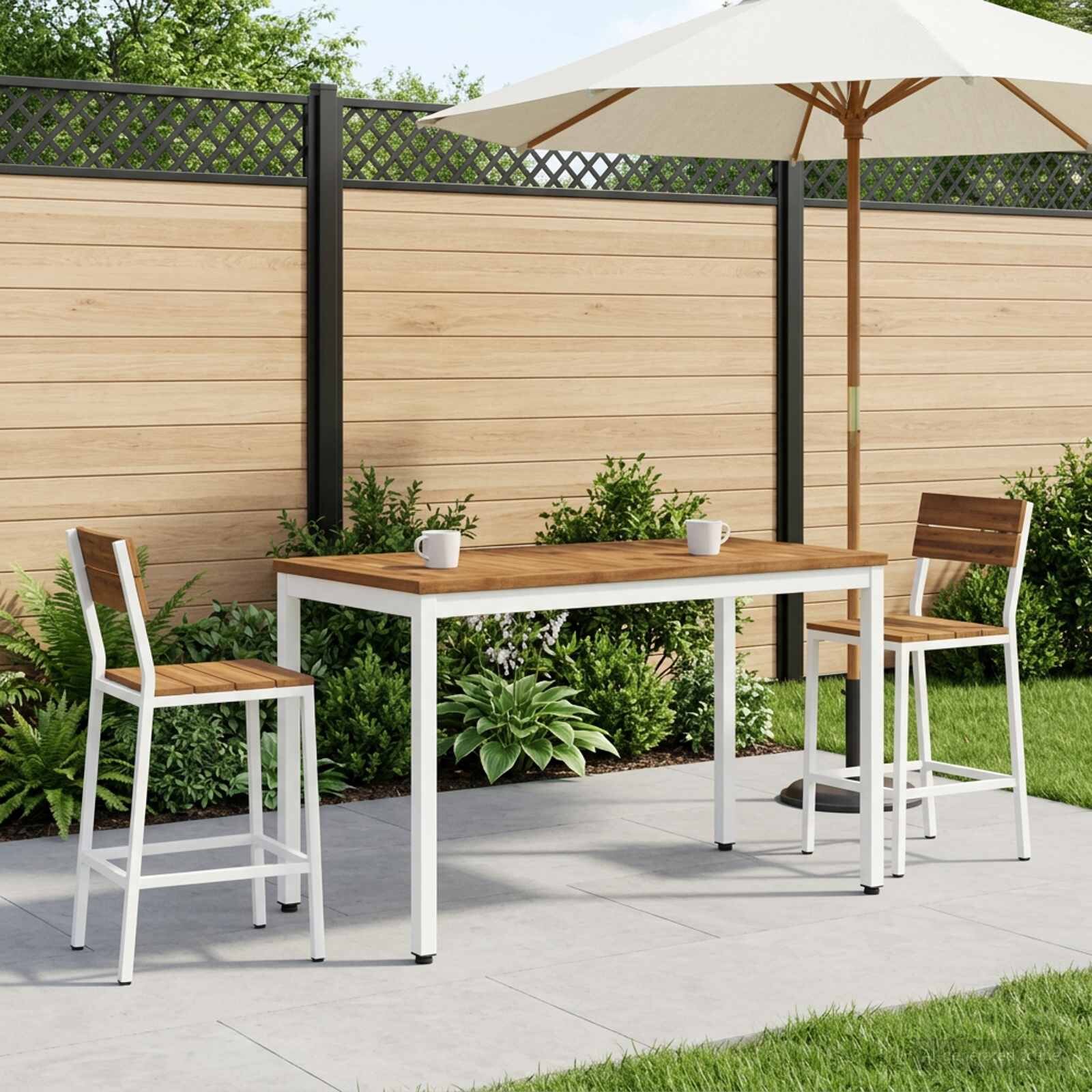 vidaXL Масичка за кафе Естествено и бяло 50 x 1005 x 45 см