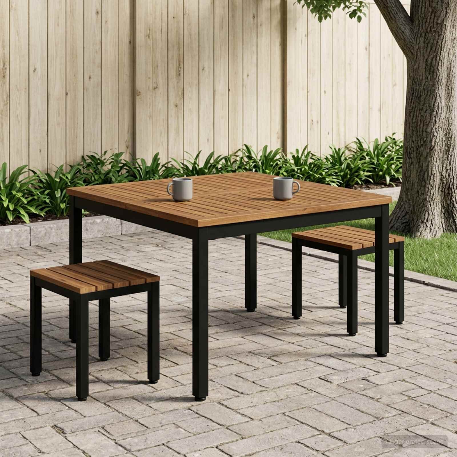 vidaXL Масичка за кафе Естествено и черно 100 x 1005 x 45 см