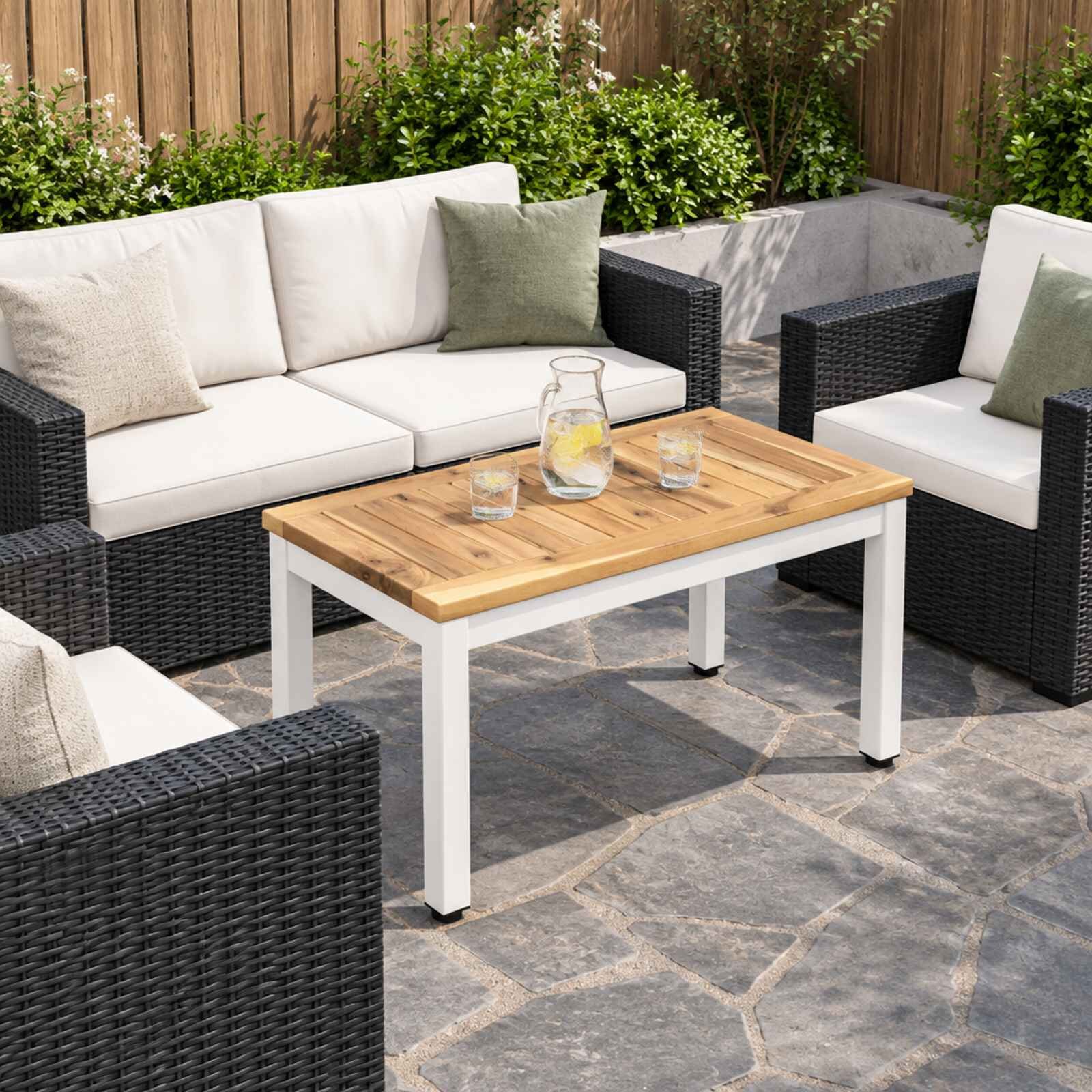 vidaXL Масичка за кафе NAARDEN Бяло измиване 605 x 30 x 36 см