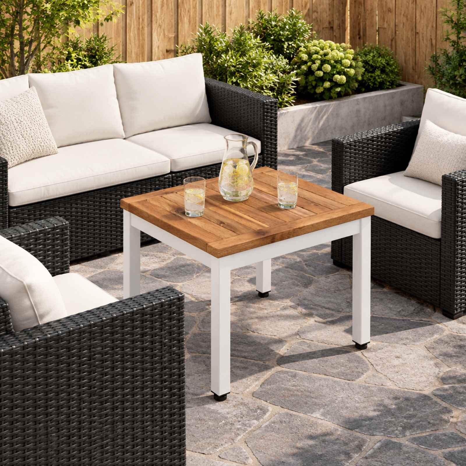 vidaXL Масичка за кафе NAARDEN Естествено и бяло 40 x 405 x 36 см