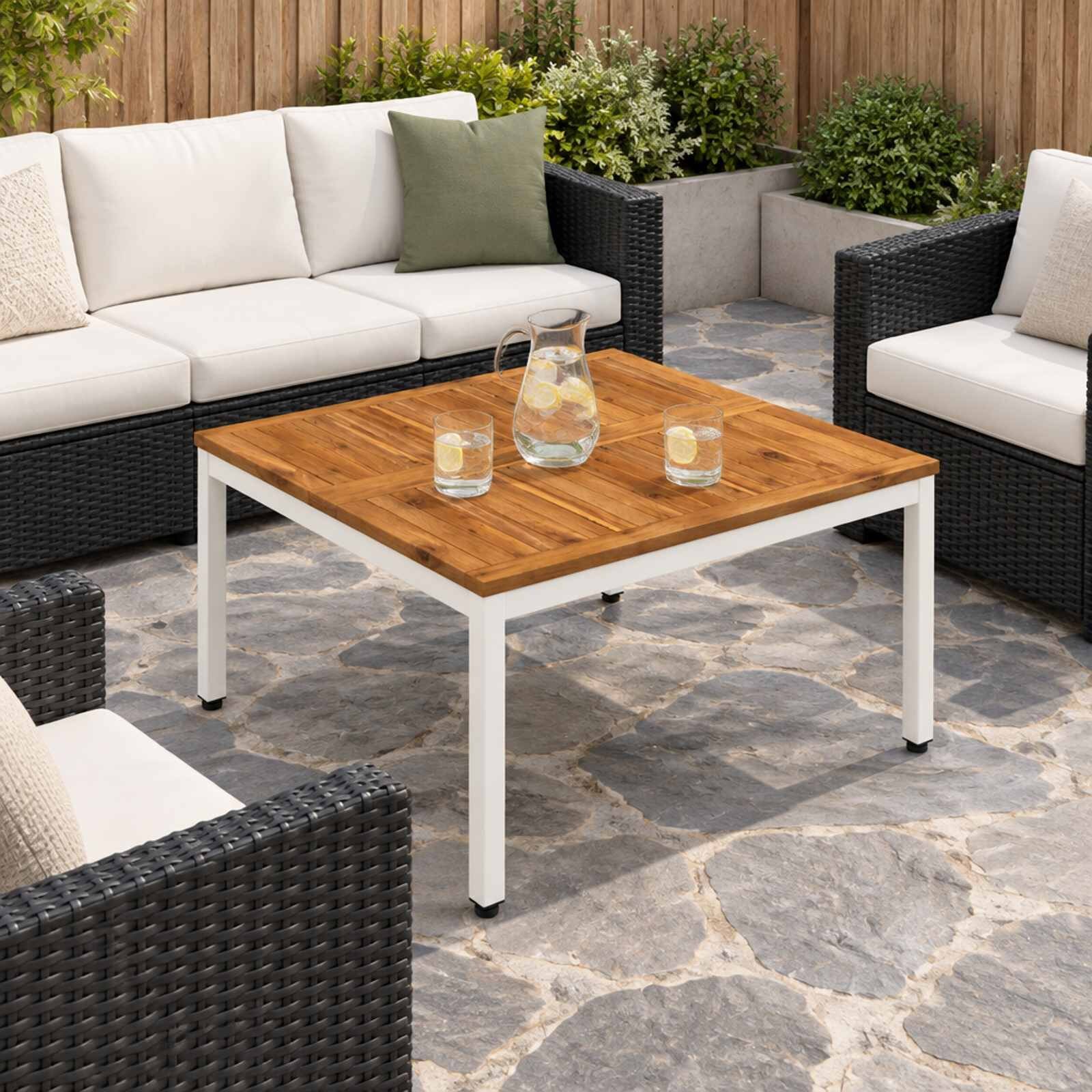 vidaXL Масичка за кафе NAARDEN Естествено и бяло 80 x 805 x 45 см