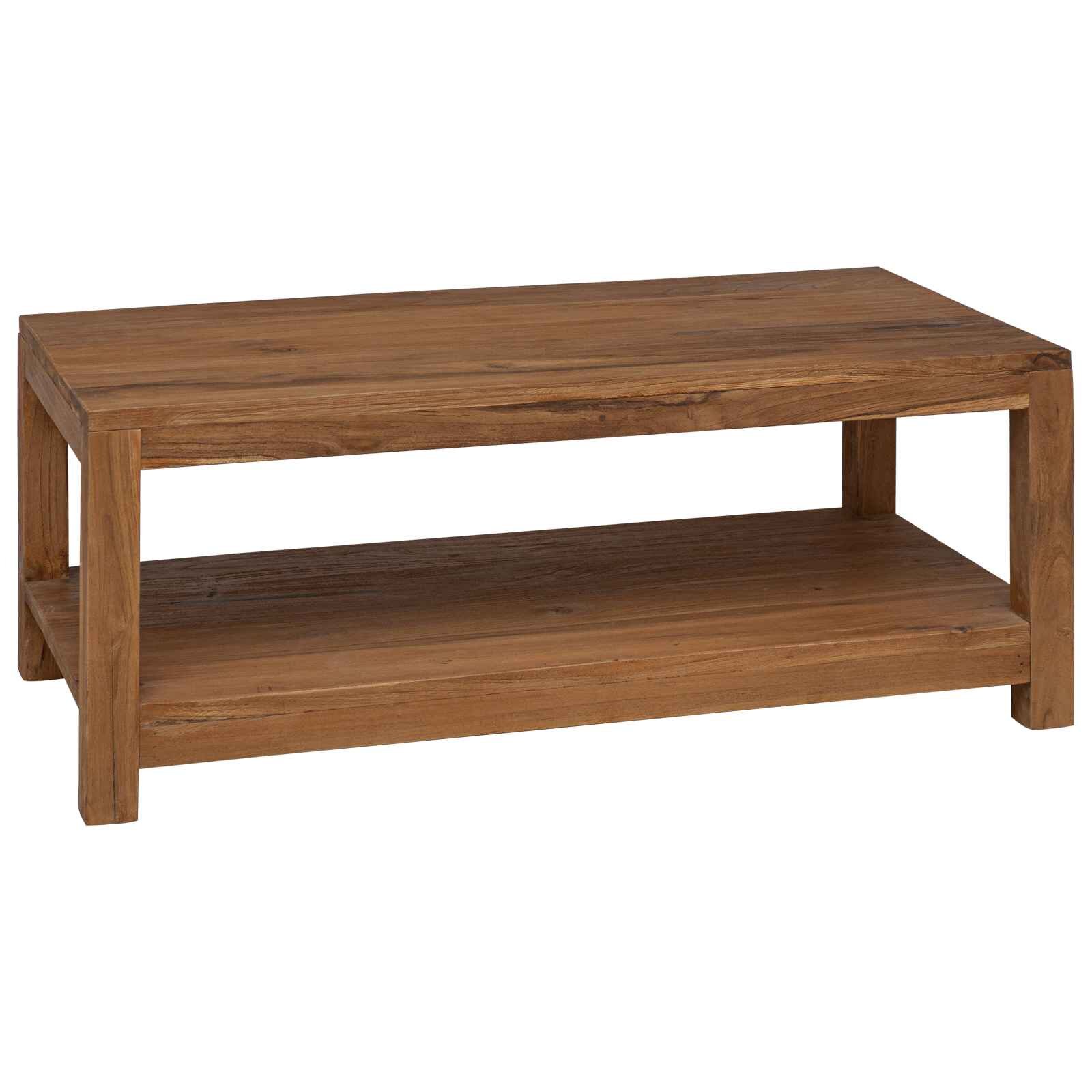 vidaXL Масичка за кафе Натурално 100 x 50 x 40 cm Солидно тиково дърво