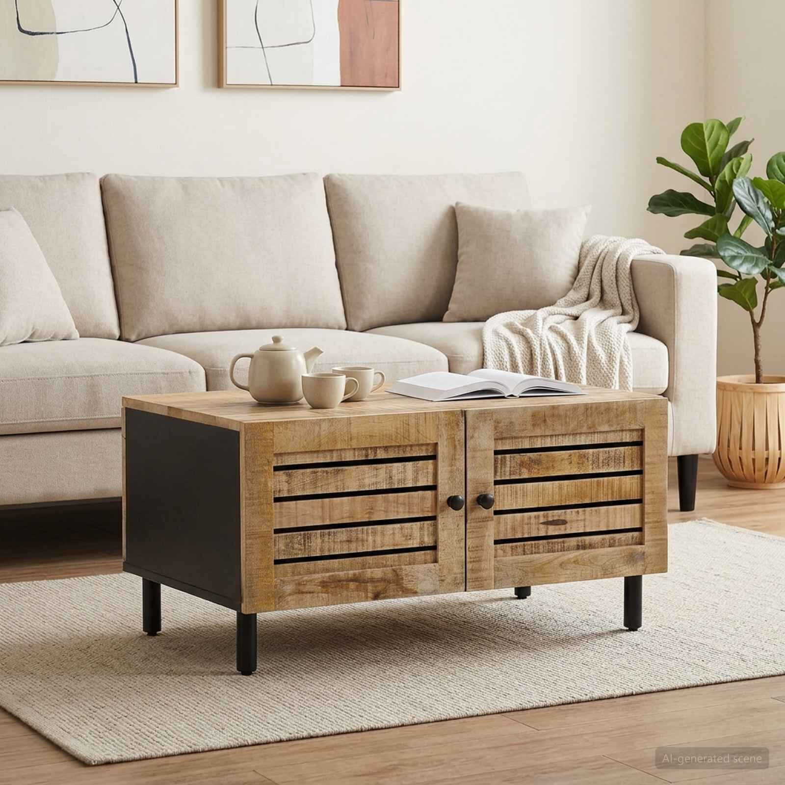 vidaXL Масичка за кафе Натурално 80 x 50 x 40 cm Солидно мангово дърво