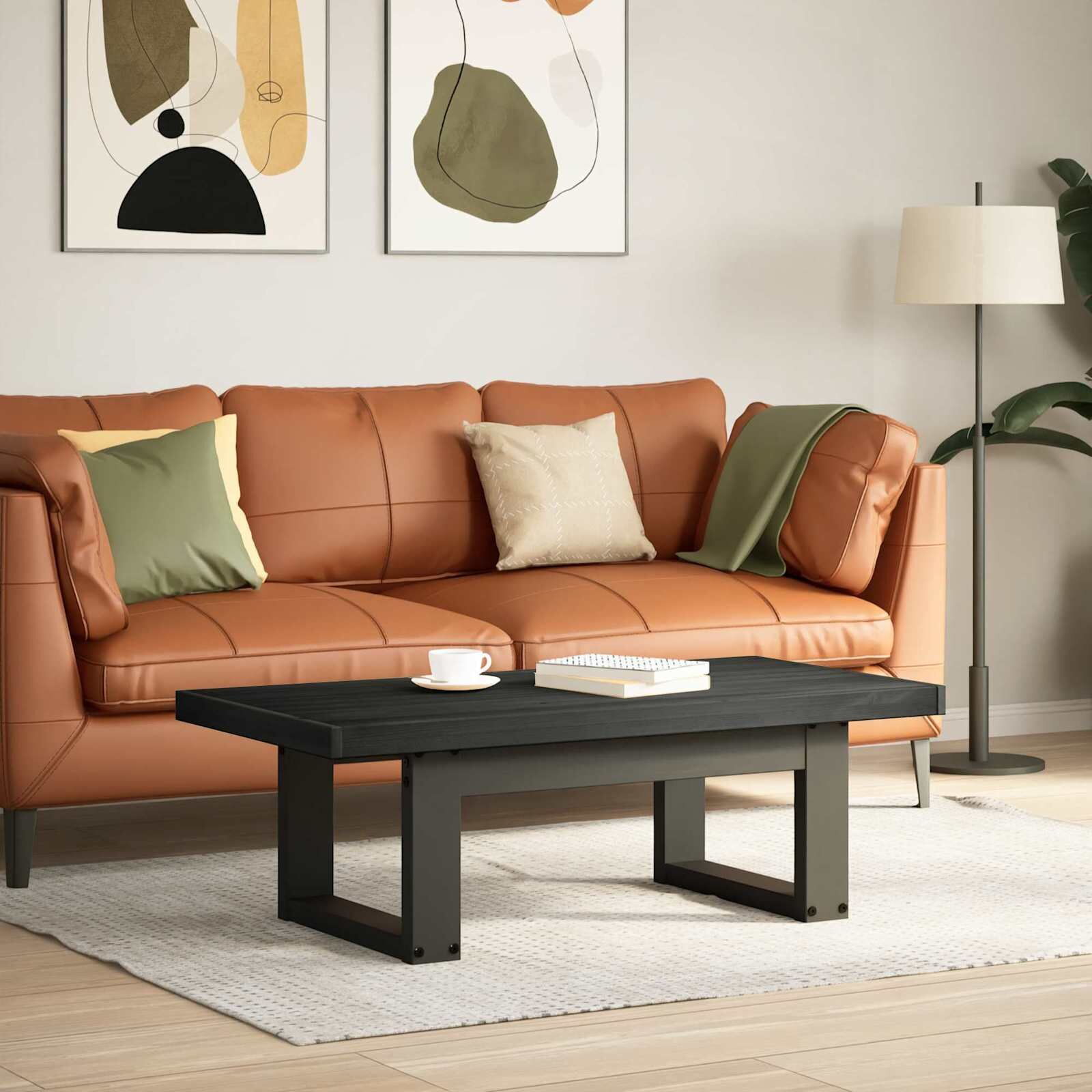 vidaXL Масичка за кафе NOAIN Черно 119 x 60 x 40 см