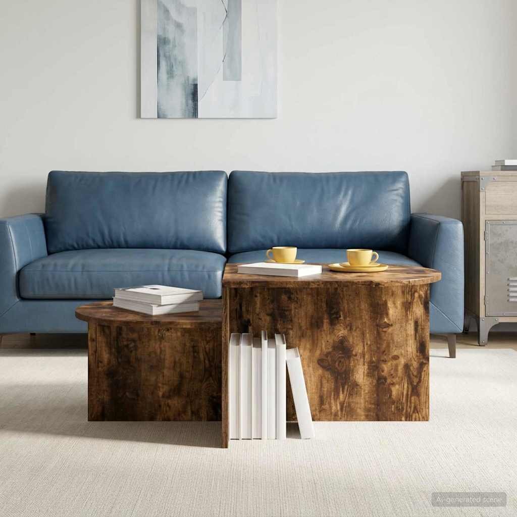 vidaXL Масичка за кафе Опушен дъб 100 x 50 x 40 cm Инженерна дървесина