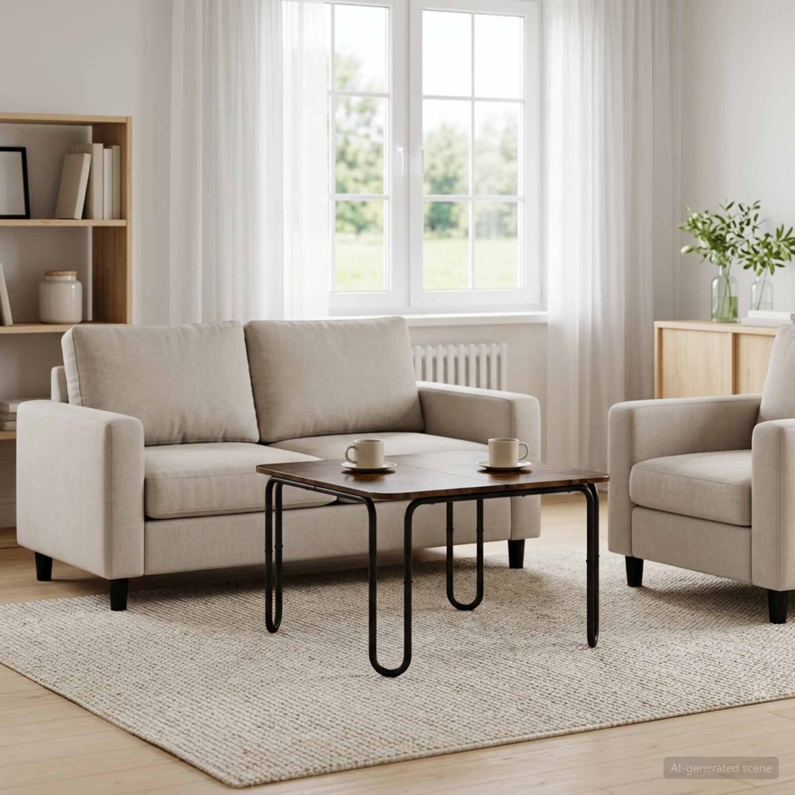 vidaXL Масичка за кафе Опушен дъб 795 x 795 x 45 см