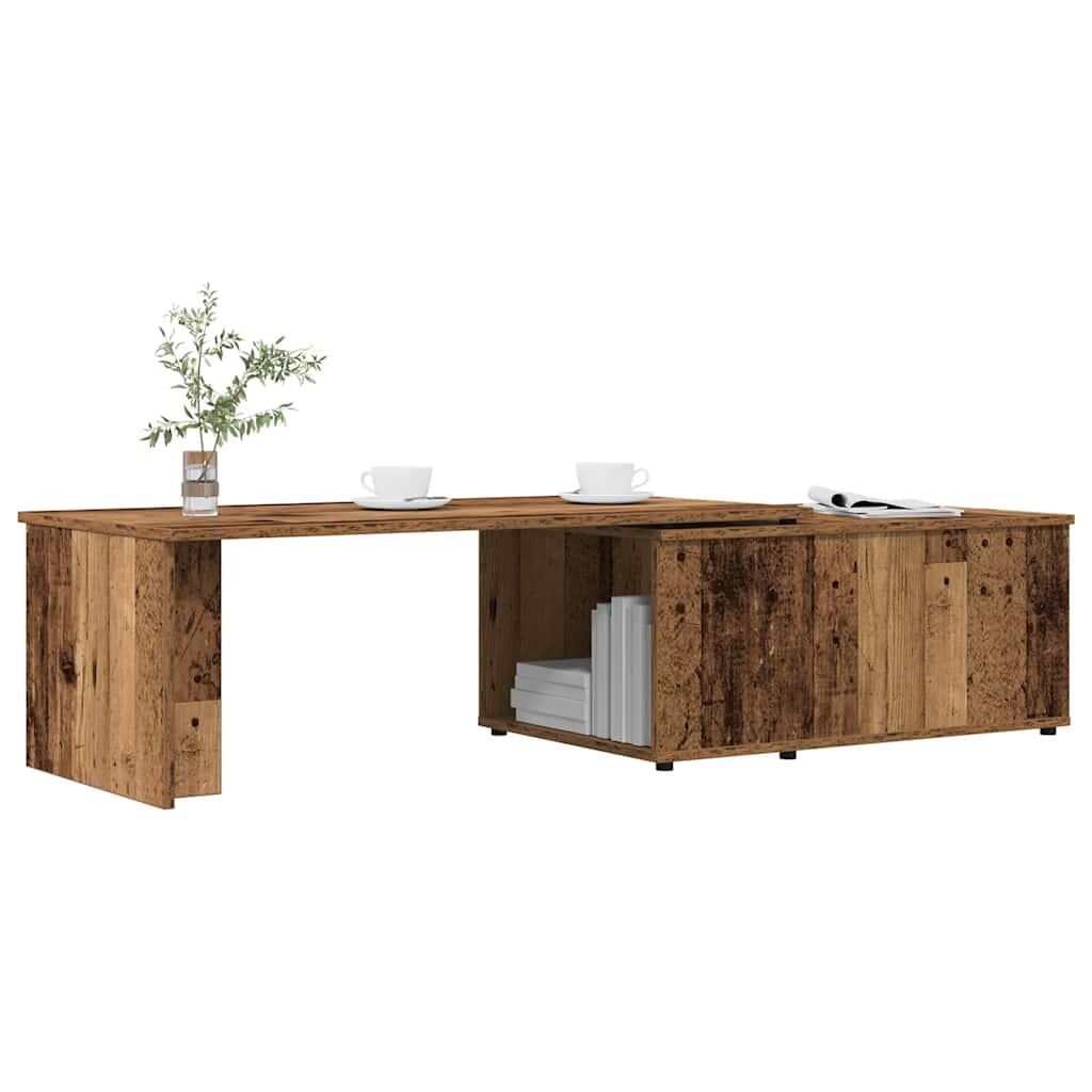 vidaXL Масичка за кафе от старо дърво 150x50x35 cm Инженерна дървесина