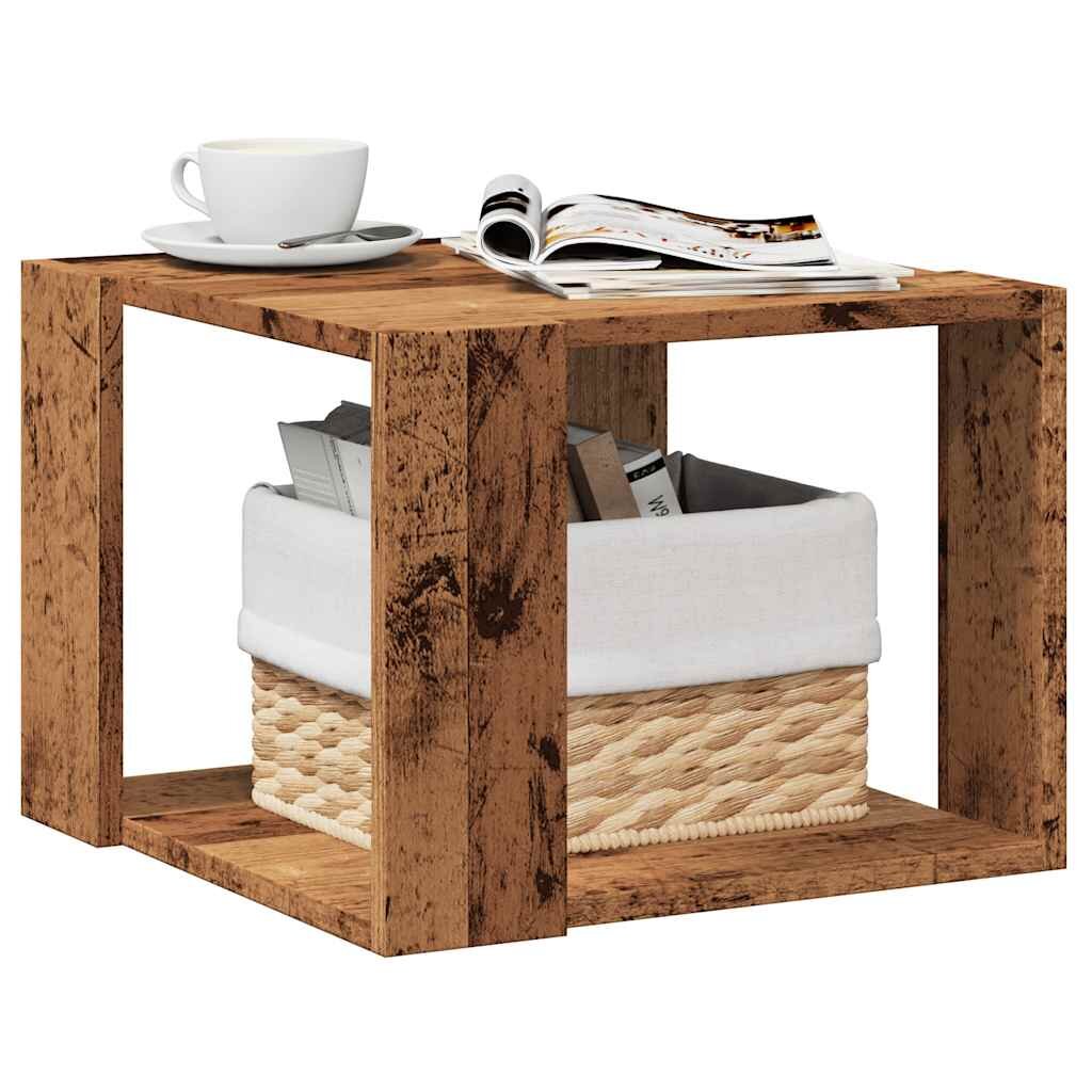 vidaXL Масичка за кафе от старо дърво 40x40x30 cm Инженерна дървесина