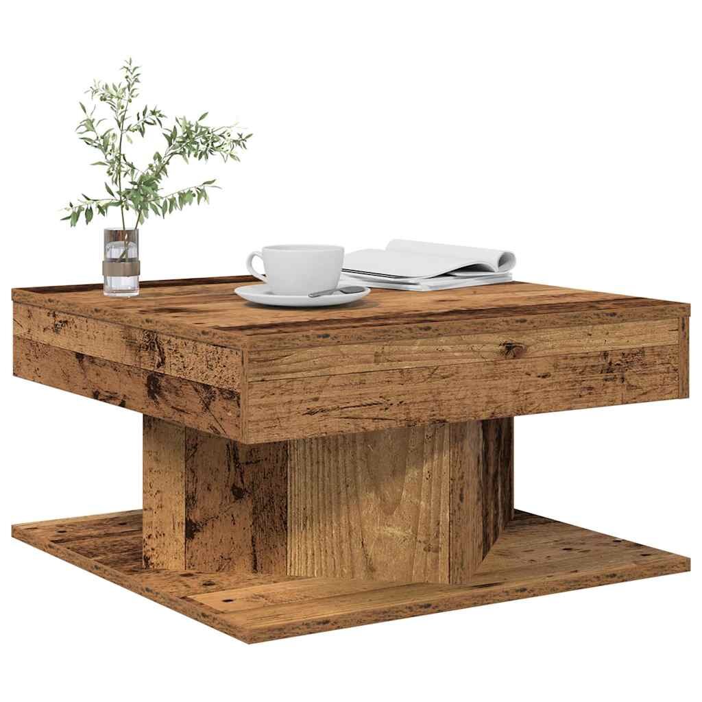 vidaXL Масичка за кафе от старо дърво 55x55x30 cm Инженерна дървесина