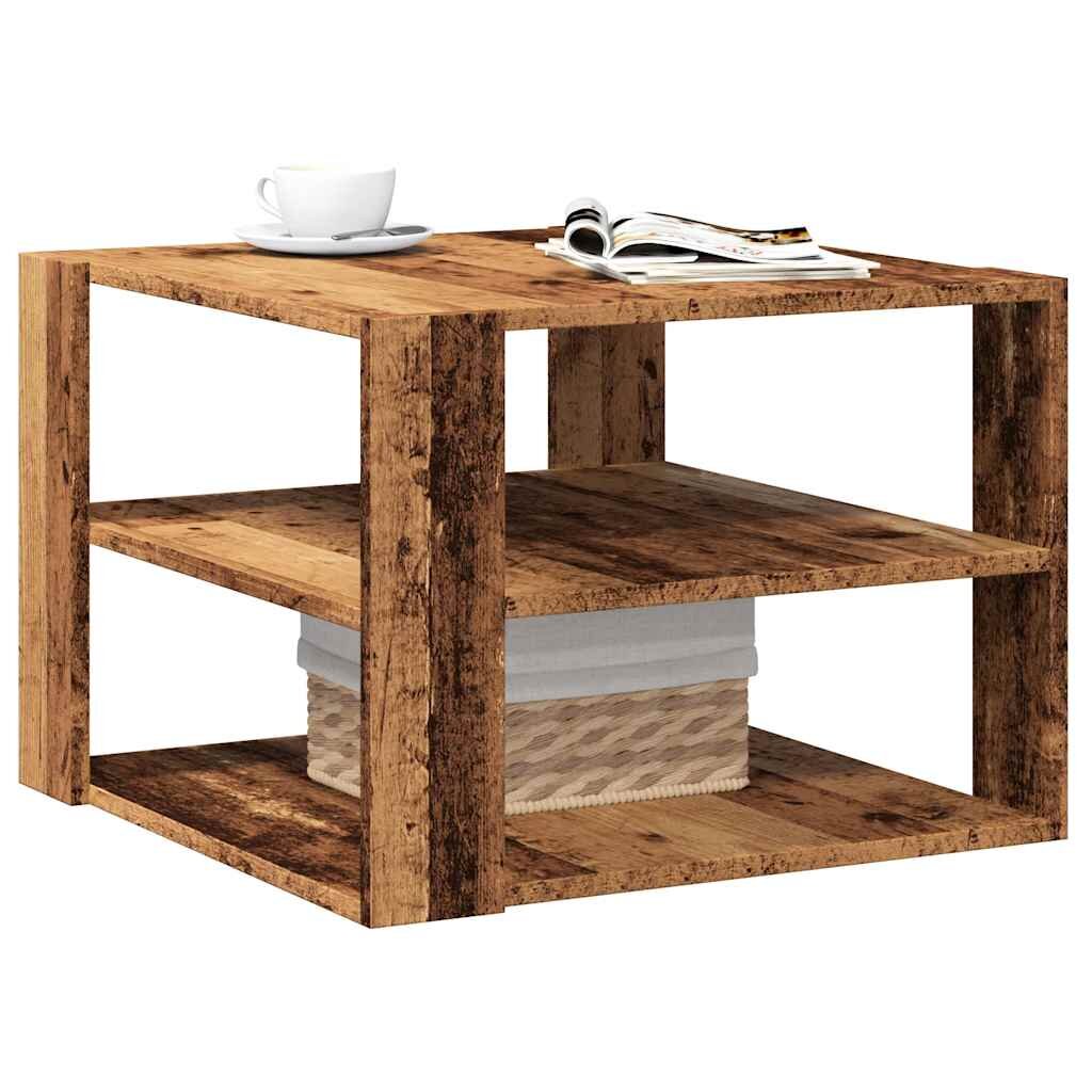 vidaXL Масичка за кафе от старо дърво 58x58x40 cm Инженерна дървесина