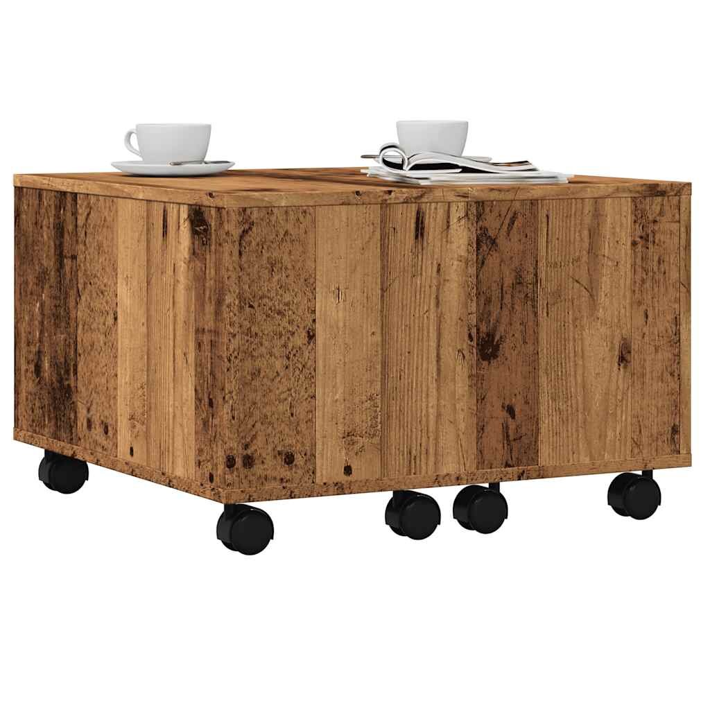 vidaXL Масичка за кафе от старо дърво 60x60x38 cm Инженерна дървесина