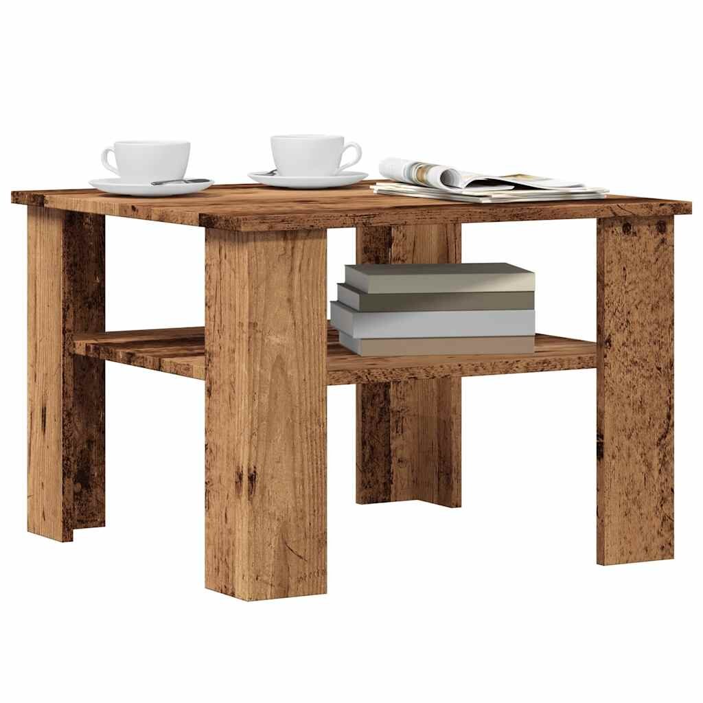 vidaXL Масичка за кафе от старо дърво 60x60x42 cm Инженерна дървесина