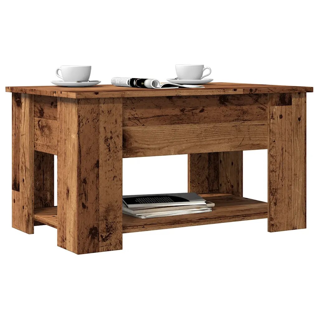 vidaXL Масичка за кафе от старо дърво 79x49x41 cm Инженерна дървесина