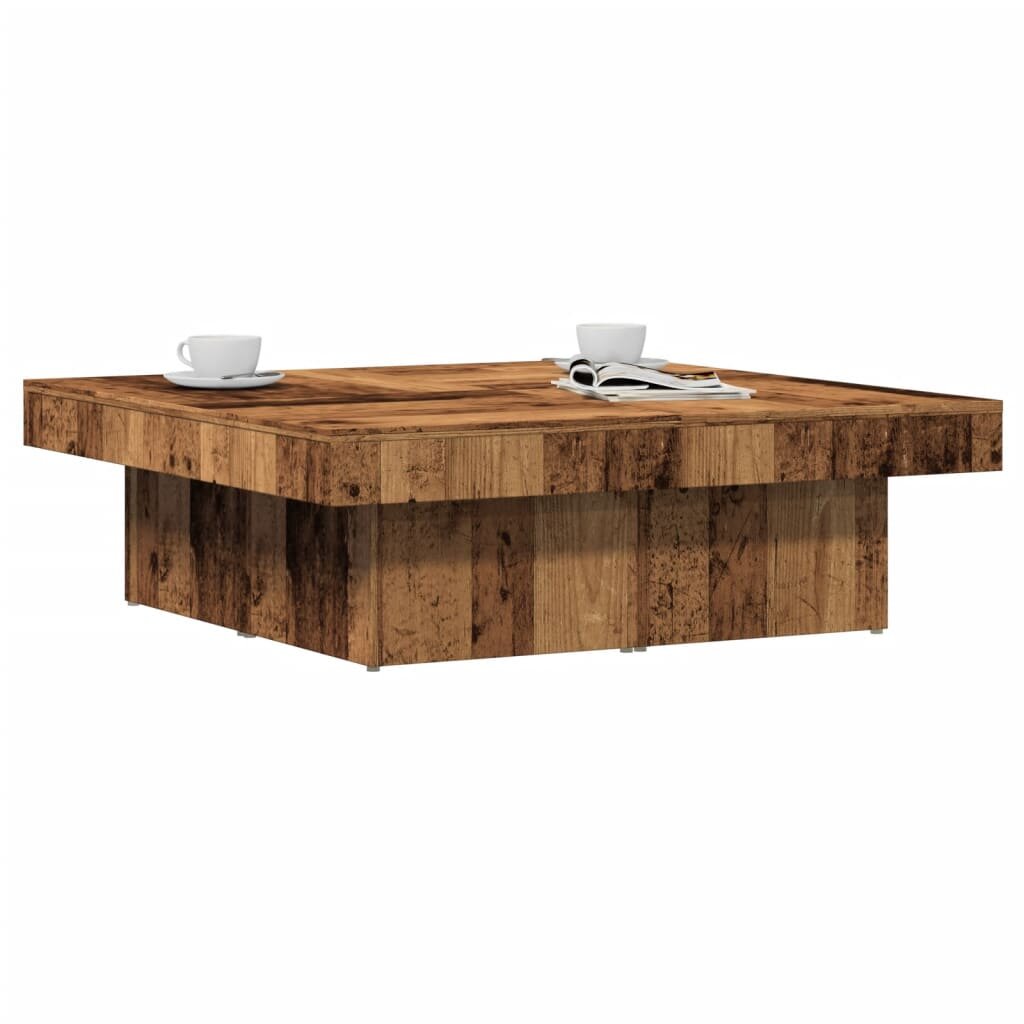 vidaXL Масичка за кафе от старо дърво 90x90x28 cm Инженерна дървесина