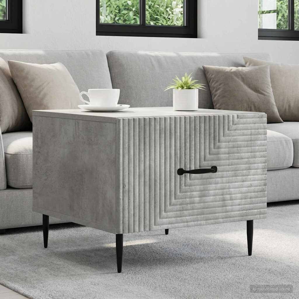 vidaXL Масичка за кафе с чекмедже Бетонно сиво 49 x 50 x 40 см