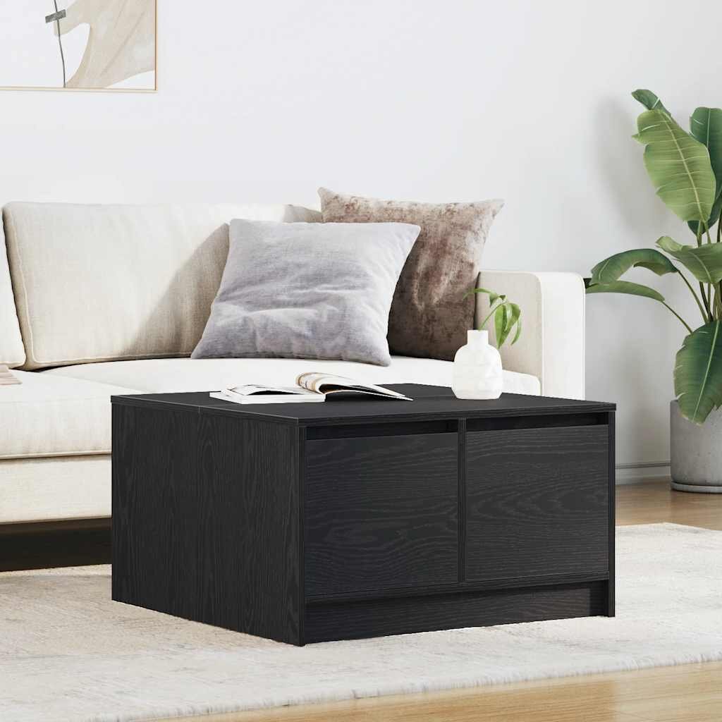 vidaXL Масичка за кафе с чекмеджета Черен дъб 705x70x40 см
