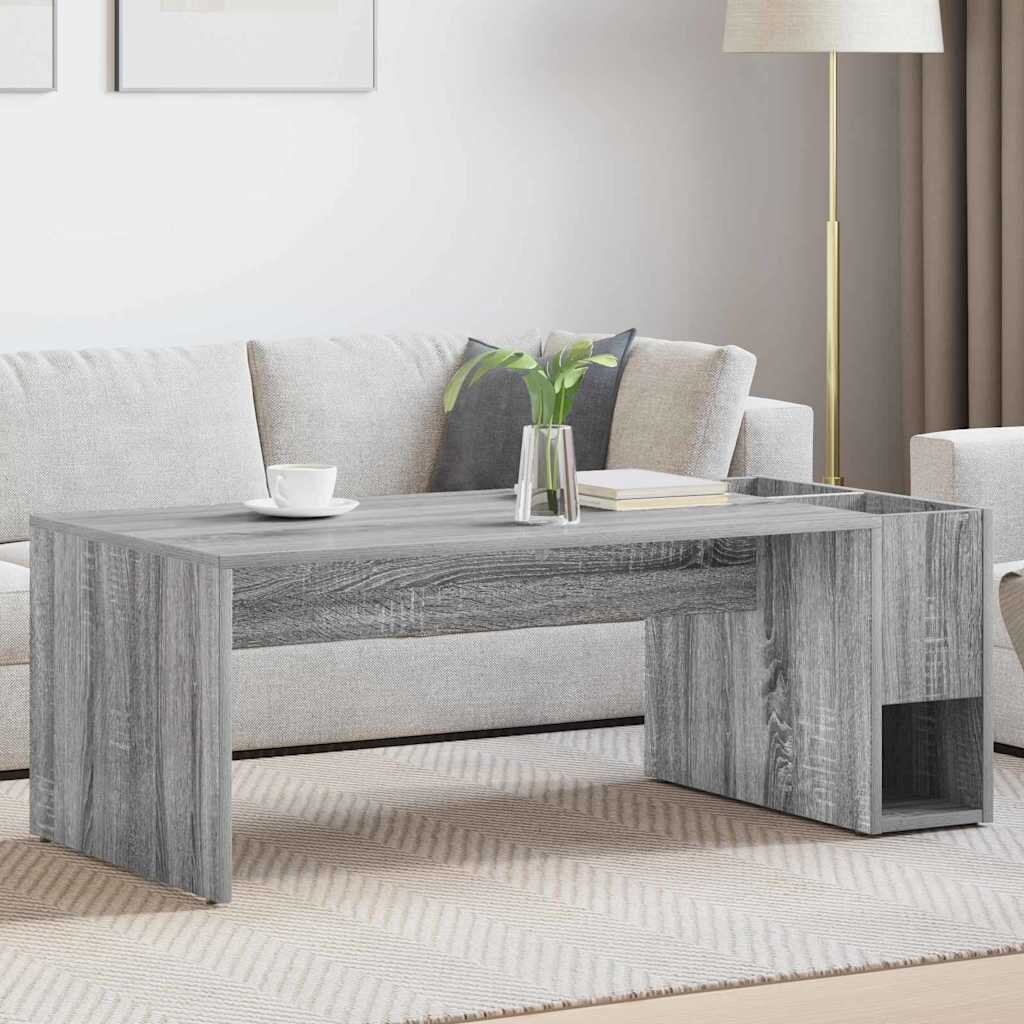 vidaXL Масичка за кафе Сив Сонома 1015 x 50 x 37 см