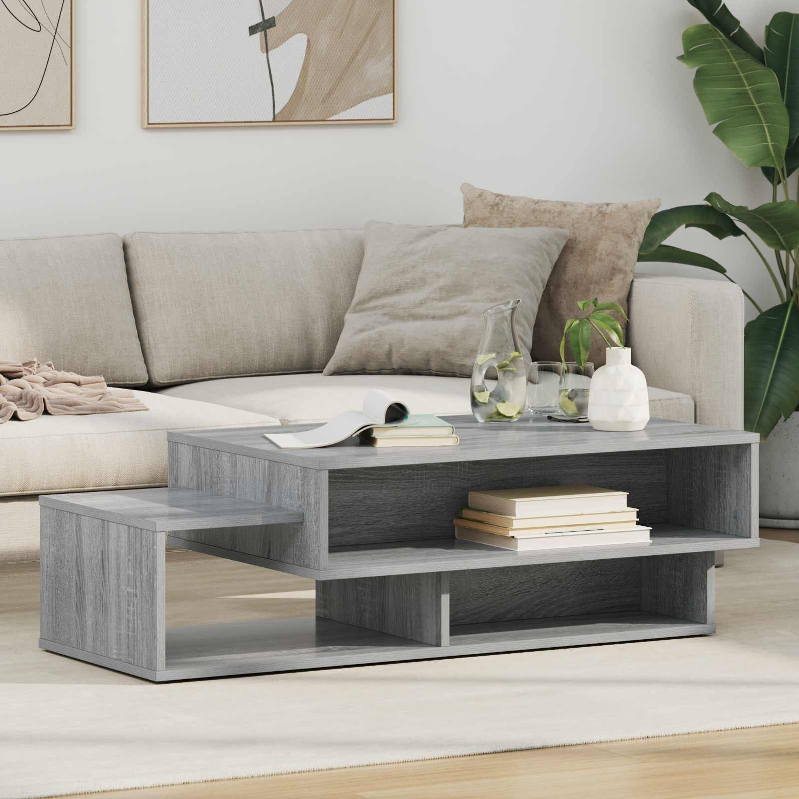 vidaXL Масичка за кафе Сив Сонома 105 x 50 x 325 см