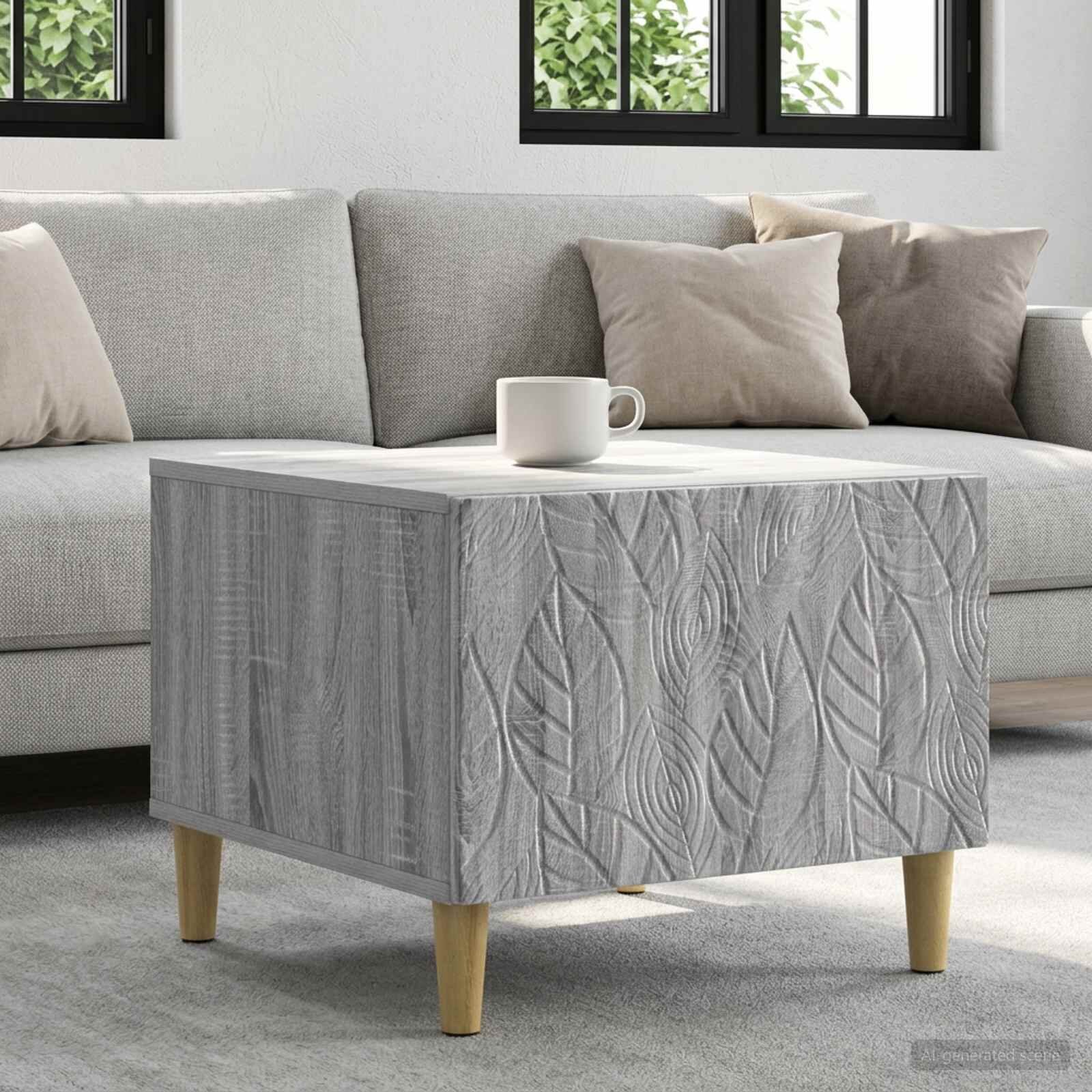 vidaXL Масичка за кафе Сив Сонома 50 x 49 x 40 см Инженерна дървесина