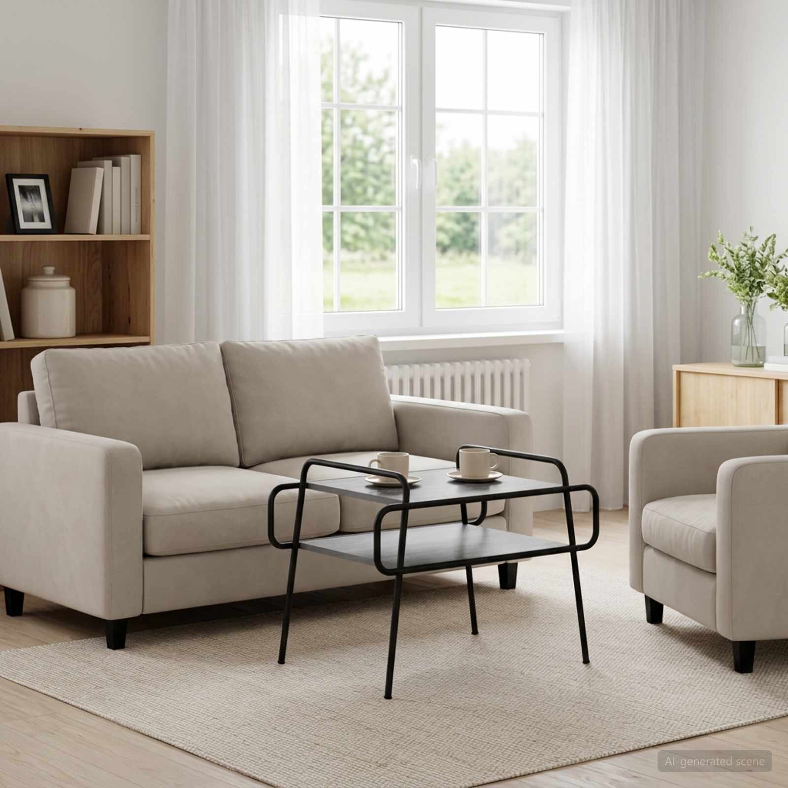 vidaXL Масичка за кафе Сив Сонома 70 x 50 x 51 см Инженерна дървесина