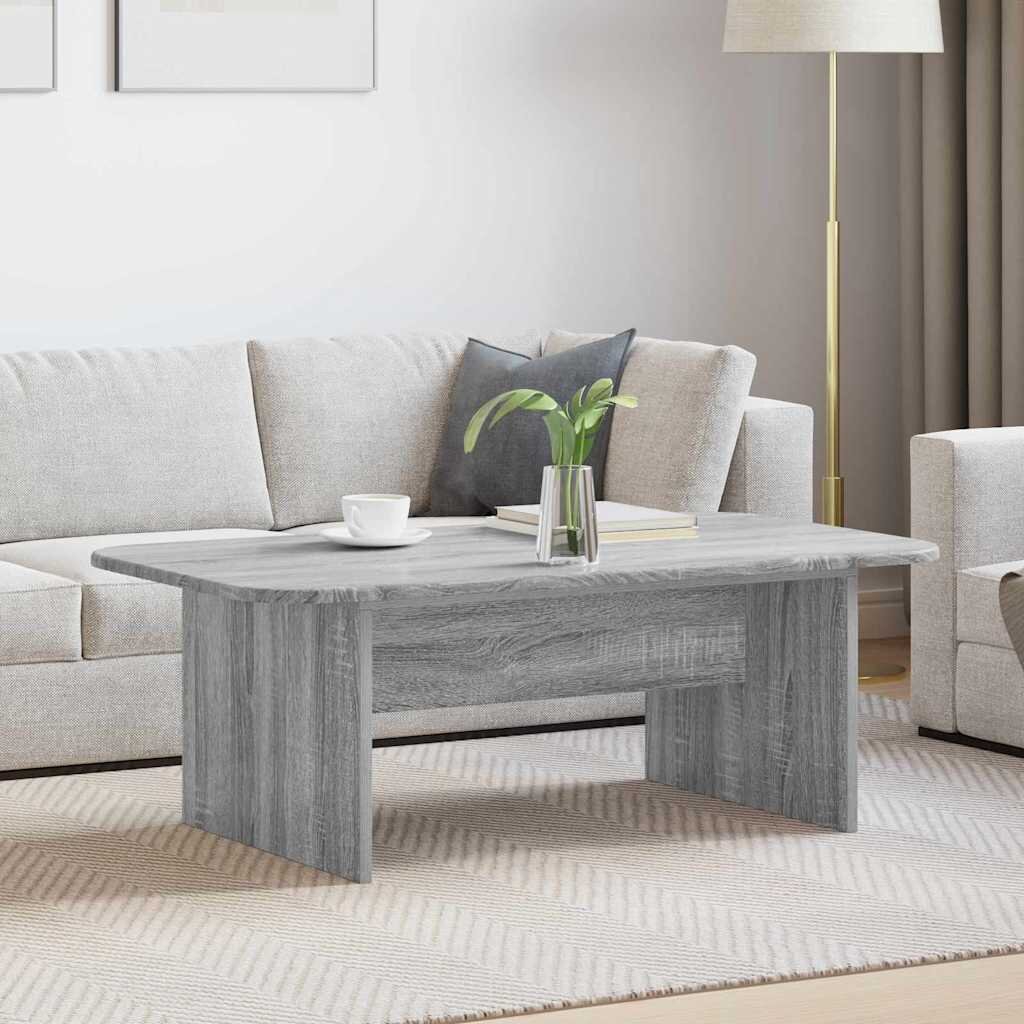vidaXL Масичка за кафе Сив Сонома 93 x 53 x 33 см Инженерна дървесина