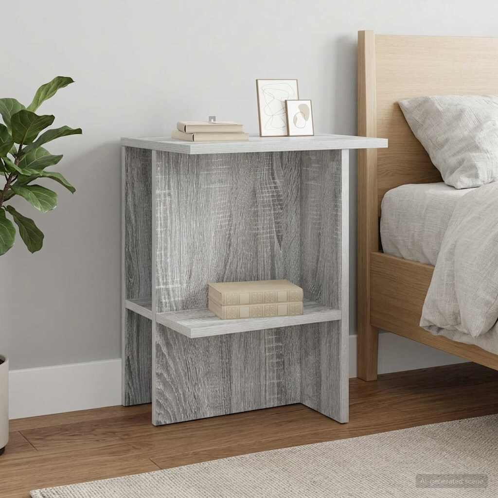 vidaXL Масичка за кафе Сива сонома 40 x 30 x 49 см Инженерна дървесина