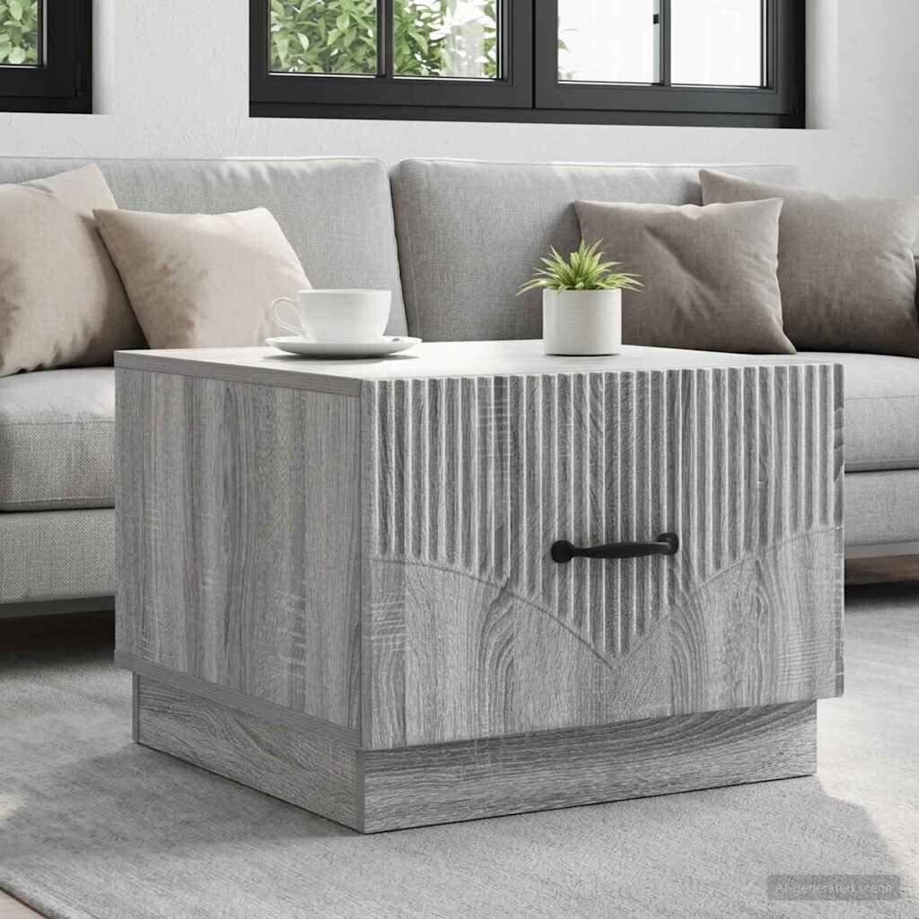 vidaXL Масичка за кафе Сива сонома 49 x 50 x 37 см Инженерна дървесина