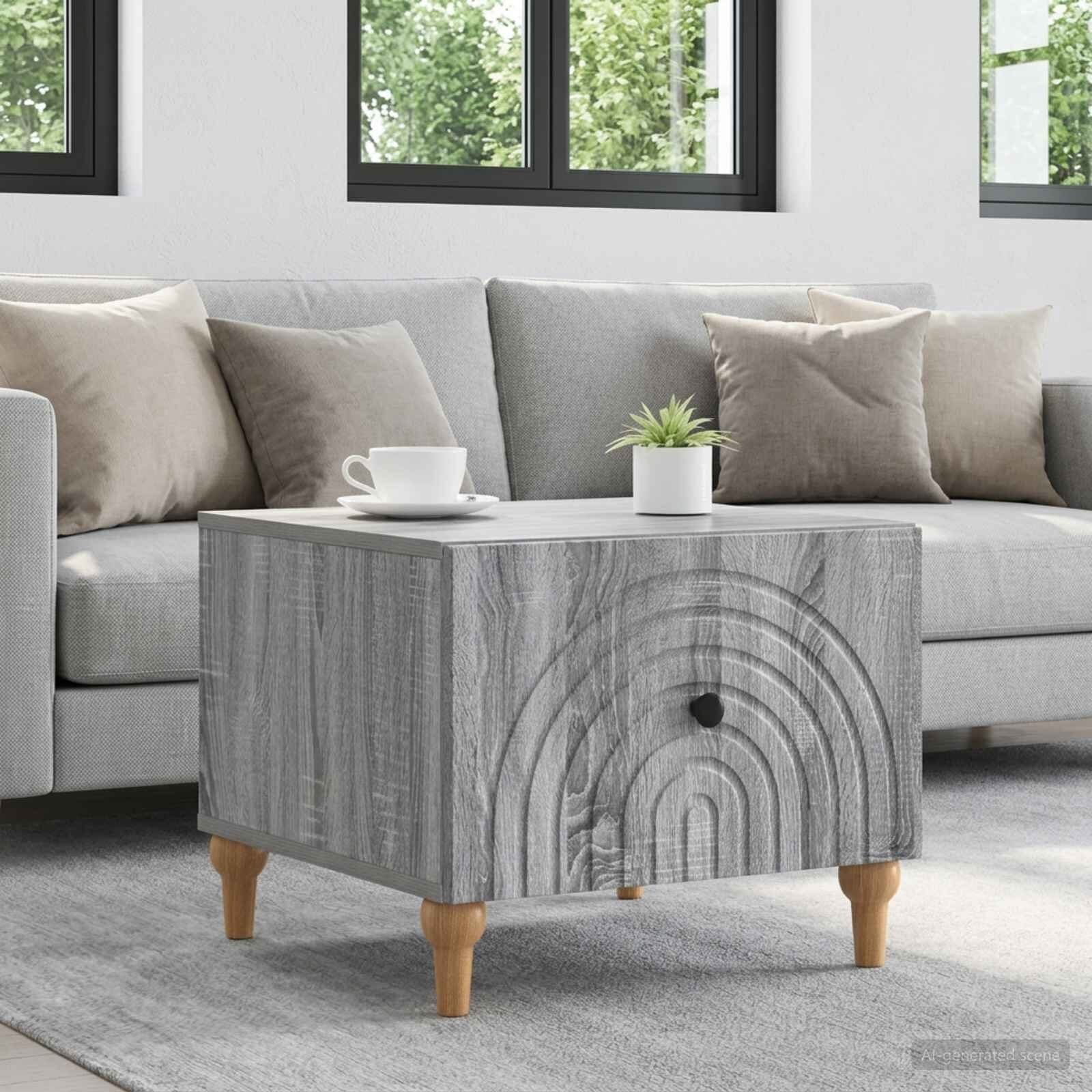 vidaXL Масичка за кафе Сива сонома 49 x 50 x 40 см Инженерна дървесина
