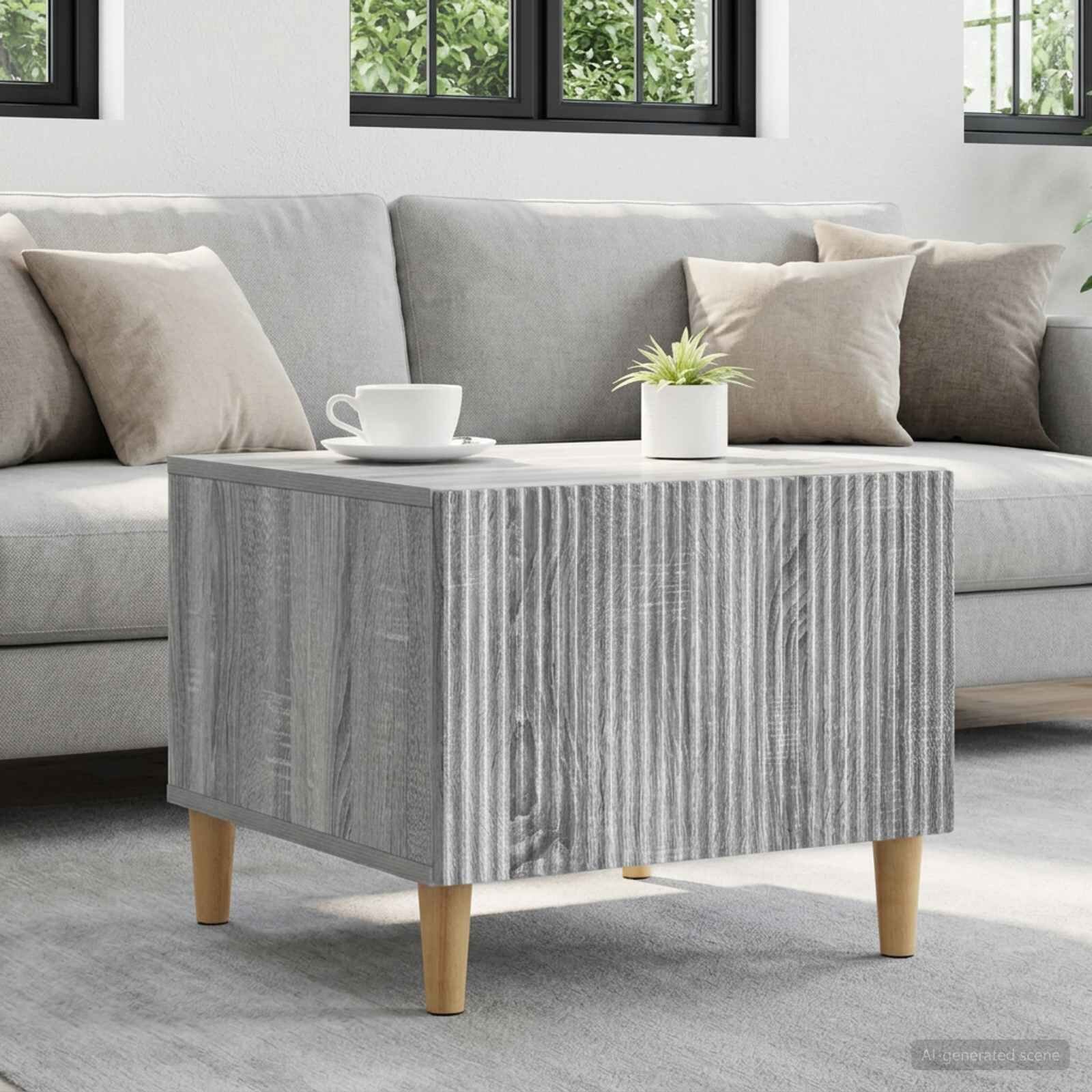 vidaXL Масичка за кафе Сива сонома 49 x 50 x 40 см Инженерна дървесина