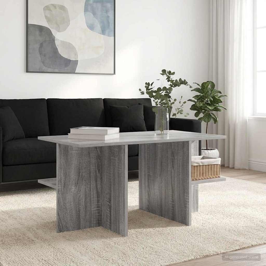 vidaXL Масичка за кафе Сива сонома 87 x 50 x 45 см