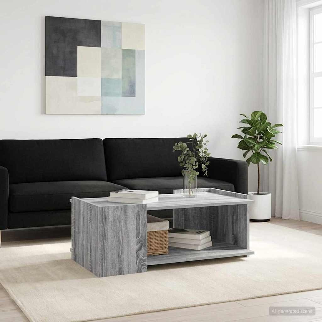 vidaXL Масичка за кафе Сива сонома 90 x 50 x 33 см Инженерна дървесина