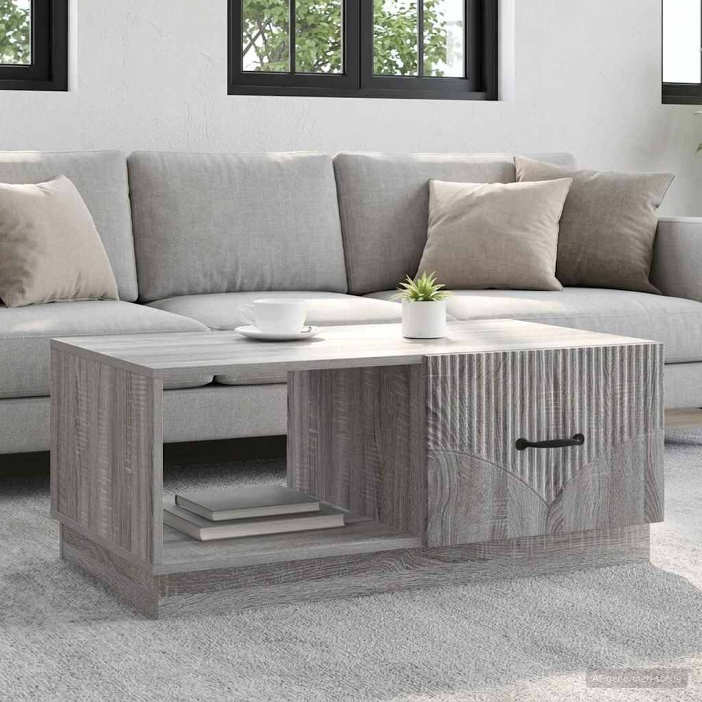 vidaXL Масичка за кафе Сива сонома 90 x 50 x 37 см Инженерна дървесина