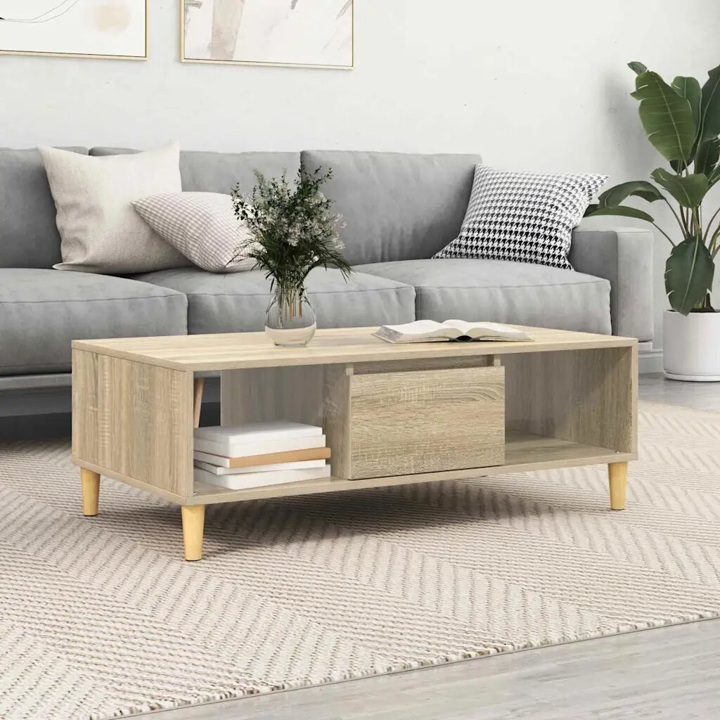 vidaXL Масичка за кафе Сонома дъб 102 x 55 x 35 см Инженерна дървесина