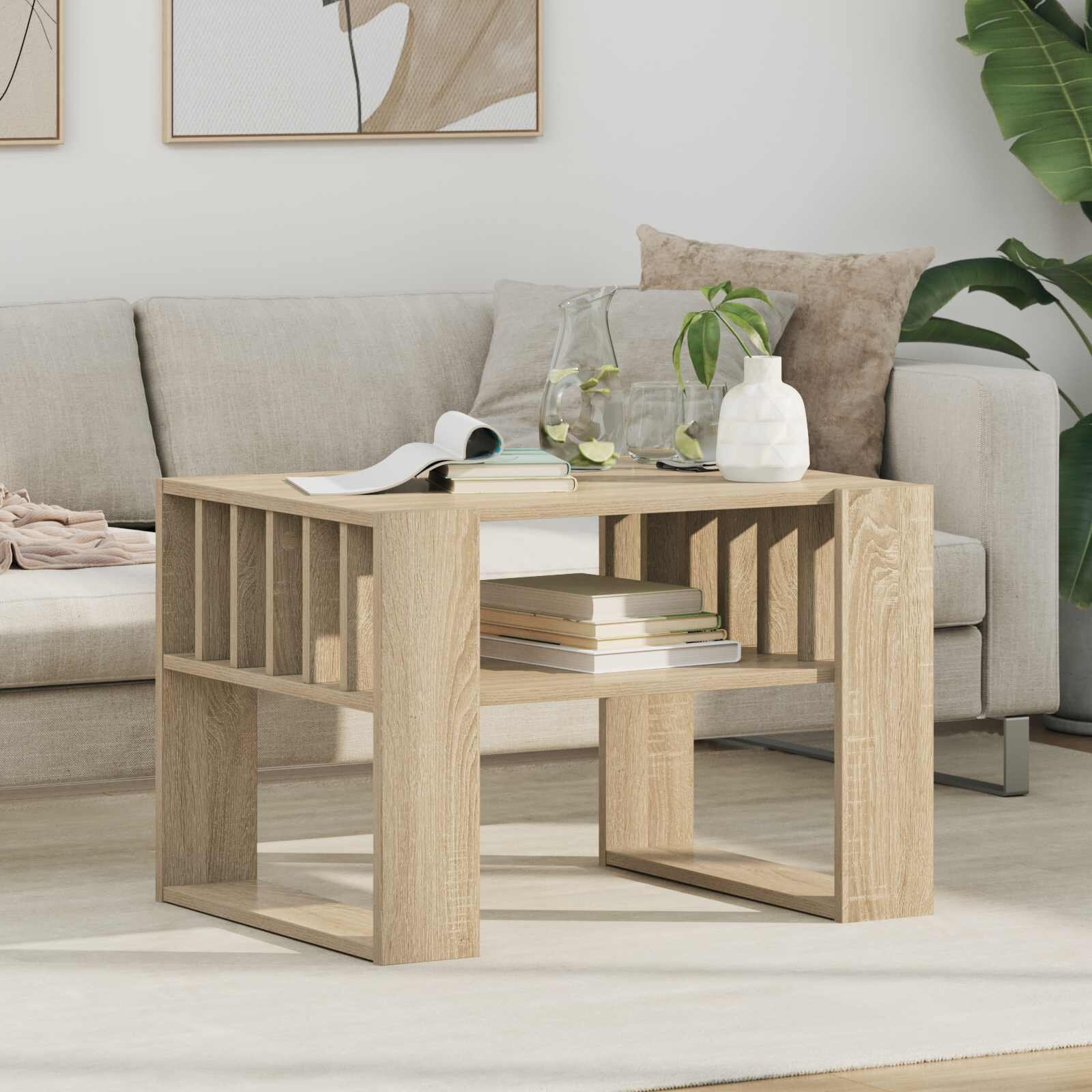 vidaXL Масичка за кафе Сонома дъб 66 x 495 x 45 см